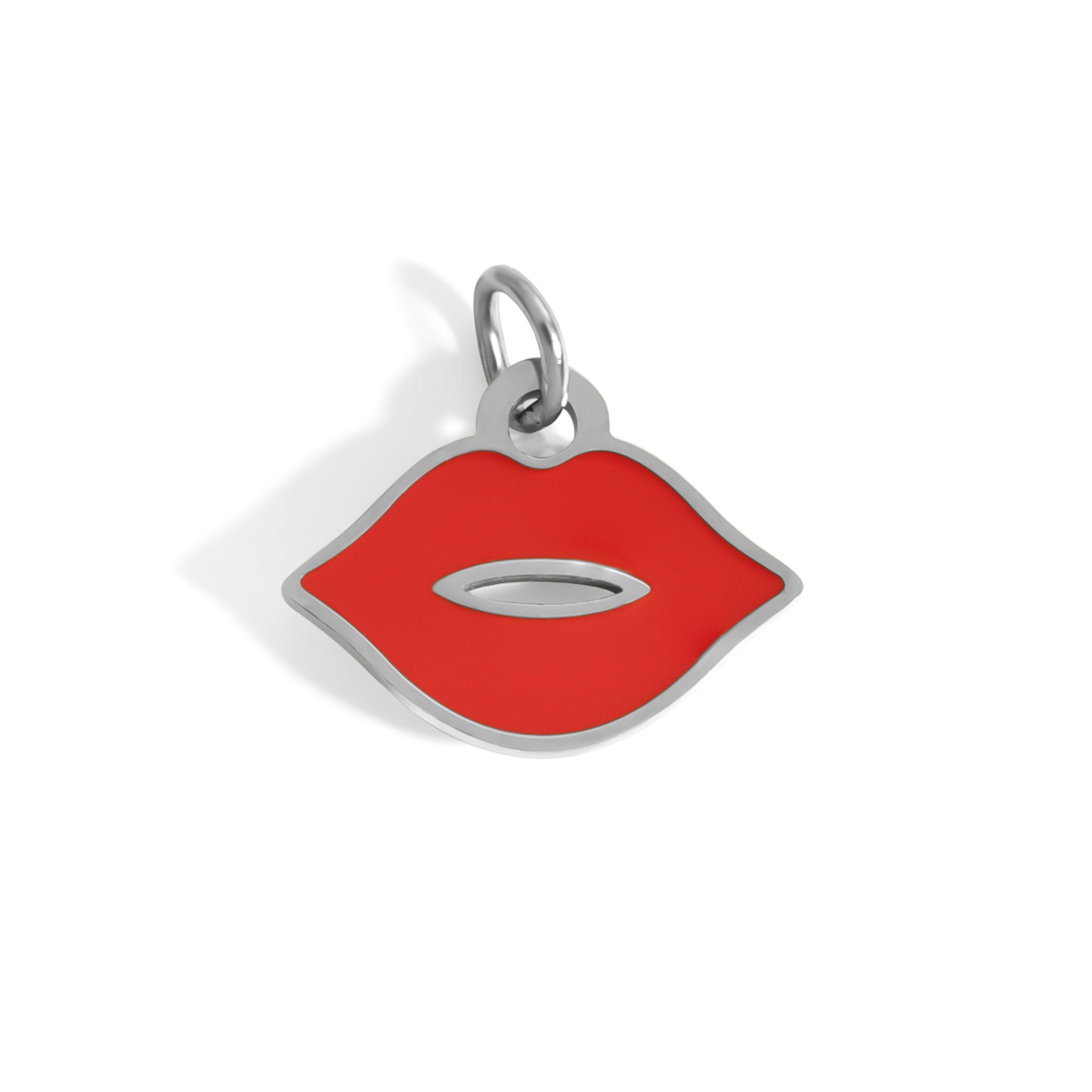 18K Gold Lips Charm – Hypoallergenic Stainless Steel Flirty Lip Pendant for Bracelet