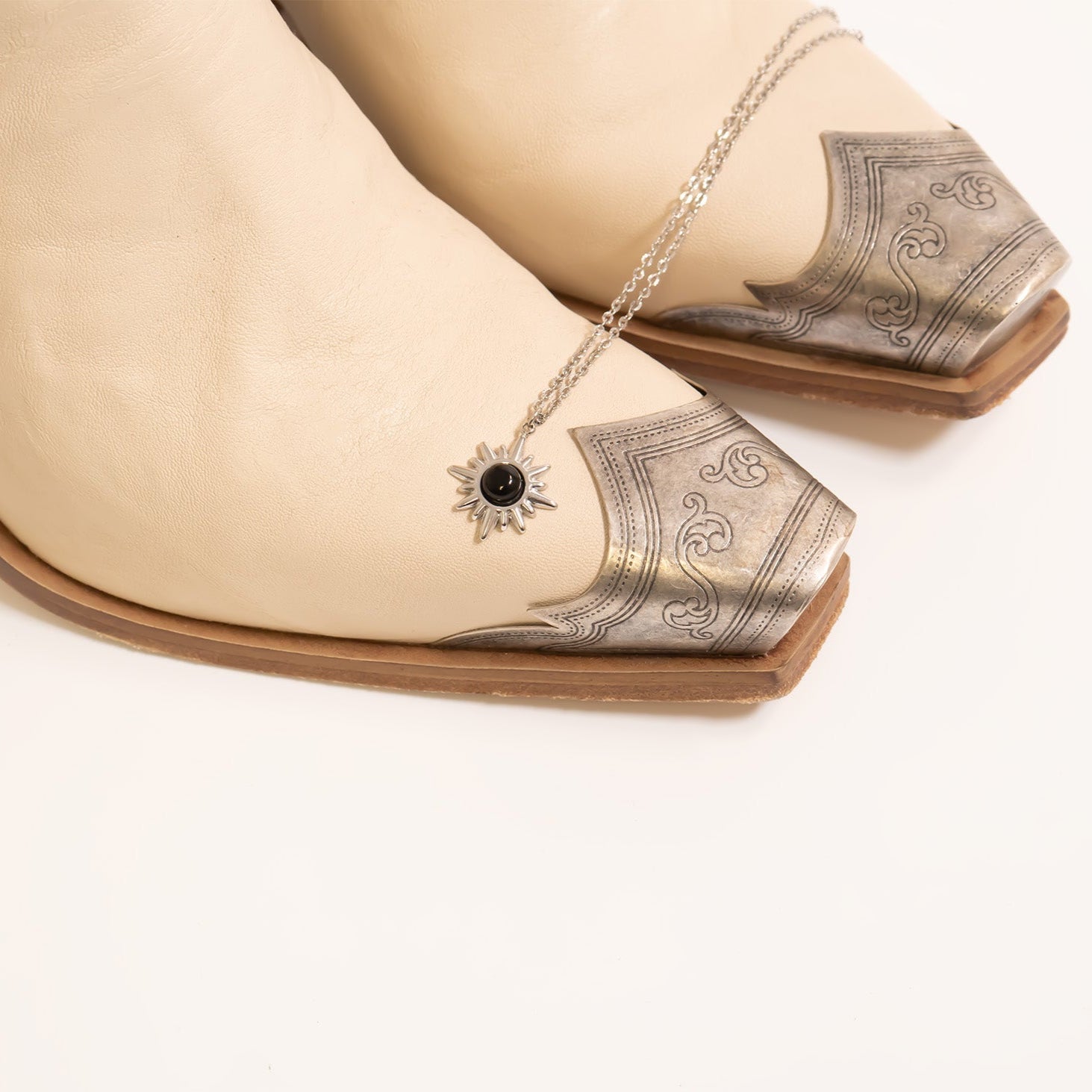 Gold Stainless Steel Pendant – Black Stone Charm | 18K Gold PVD Coating Hypoallergenic Jewelry