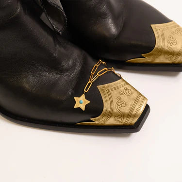 18K Gold PVD Stainless Steel Turquoise Star Charm