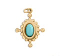 Gold Compass Charm – 18K Gold Jewelry Travel Inspired Pendant with Turquoise