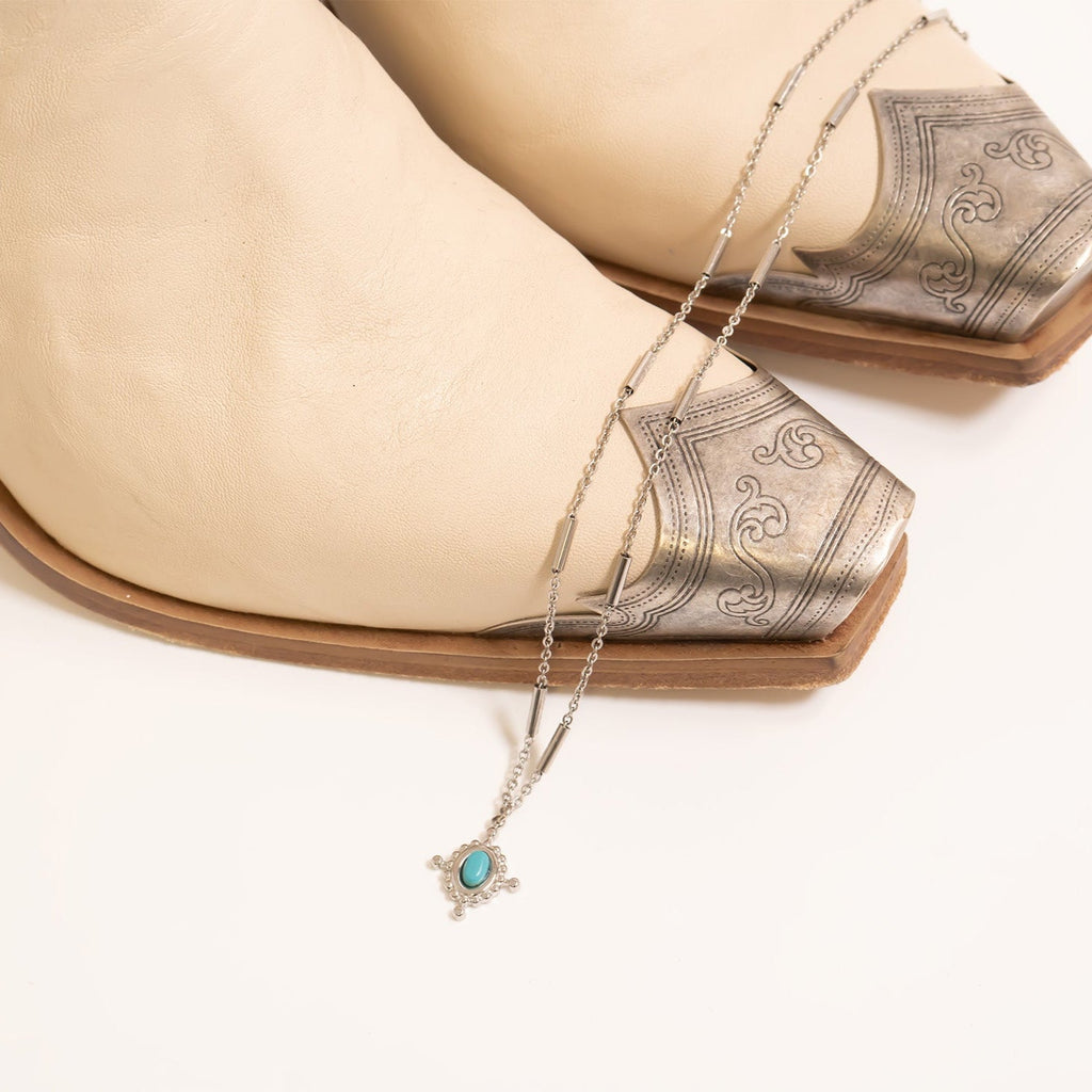 Gold Compass Charm – 18K Gold Jewelry Travel Inspired Pendant with Turquoise