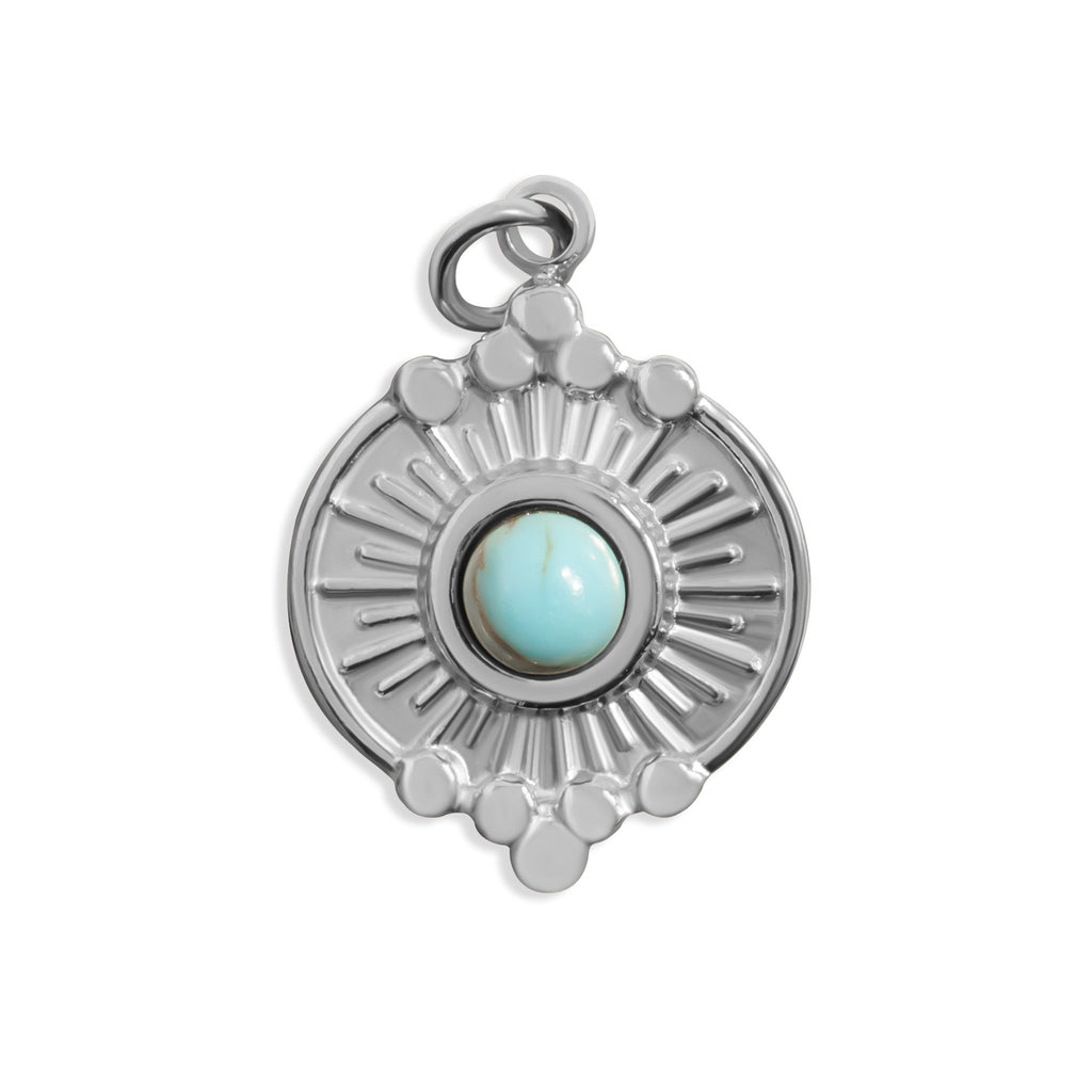 Turquoise Oval Charm – 18K Gold Stainless Steel Hypoallergenic Jewelry Bracelet