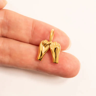 18K Gold PVD Stainless Steel Pinky Promise Charm