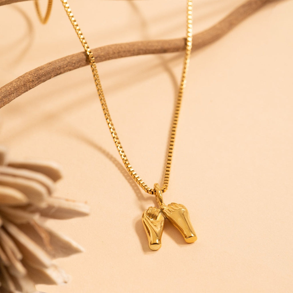 Pinky Promise Charm – 18K Gold Pendant | Non Tarnish Stainless Steel Jewelry Gift