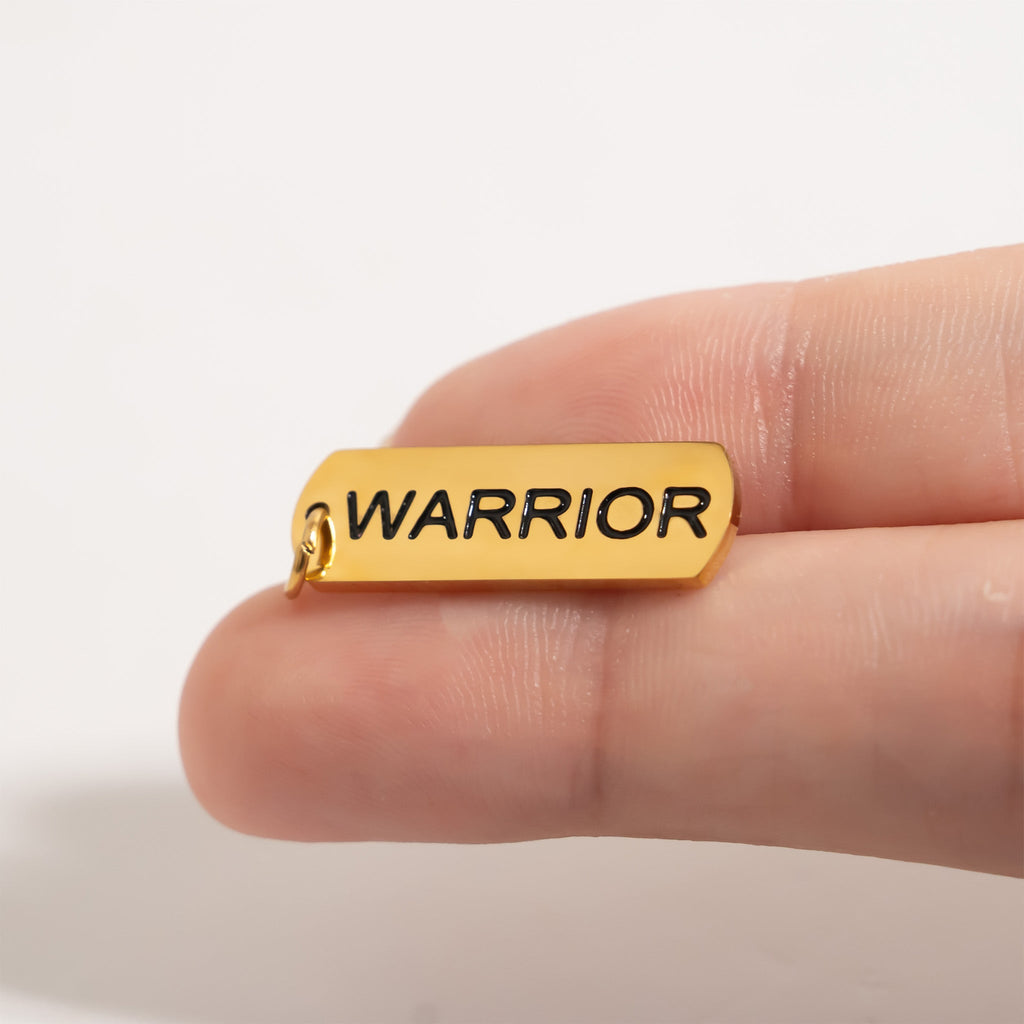 Warrior Charm 18K Gold Pendant Necklace – Polished Stainless Steel Jewelry