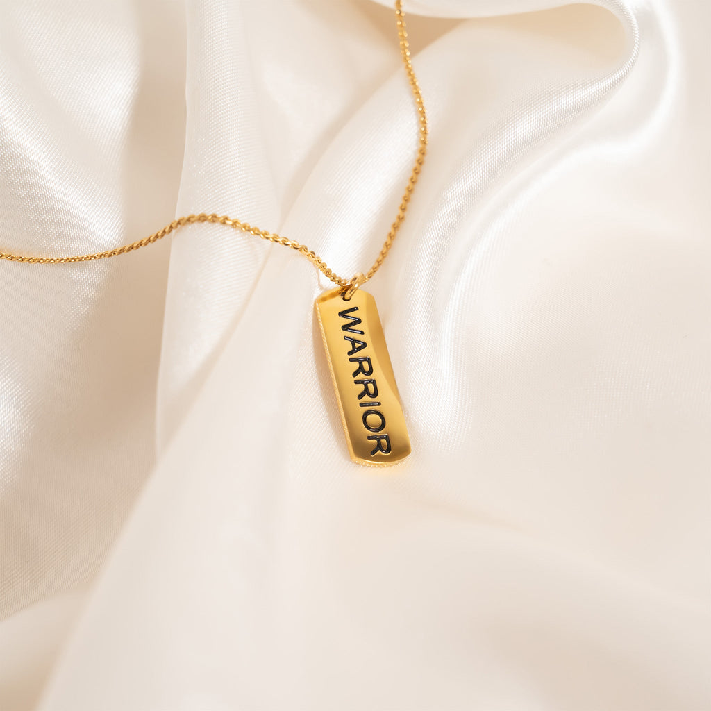 Warrior Charm 18K Gold Pendant Necklace – Polished Stainless Steel Jewelry