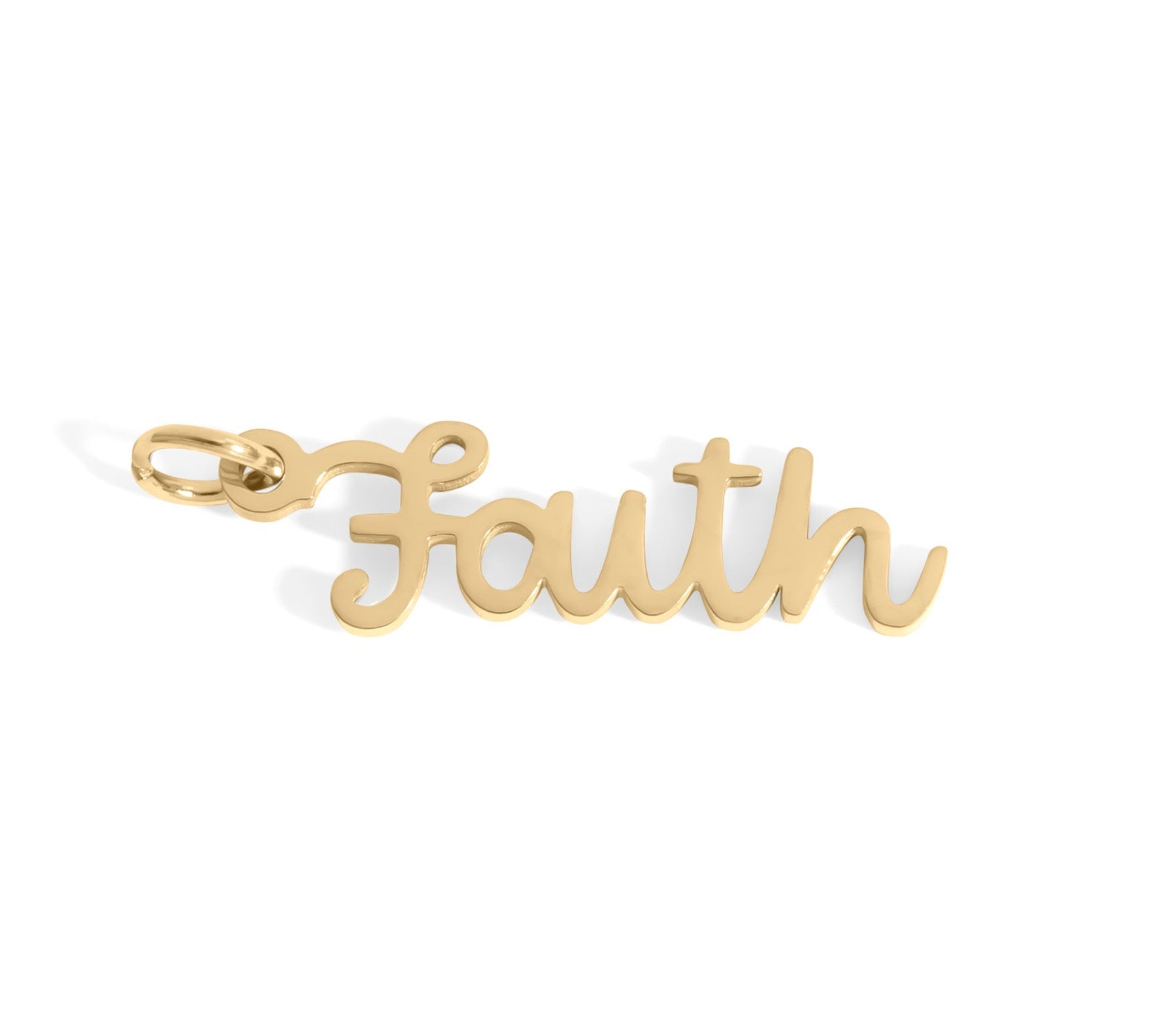 18K Gold Faith Charm – Stainless Steel Pendant | PVD Coated Symbol of Hope