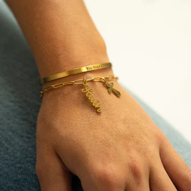 18K Gold PVD Stainless Steel Faith Charm