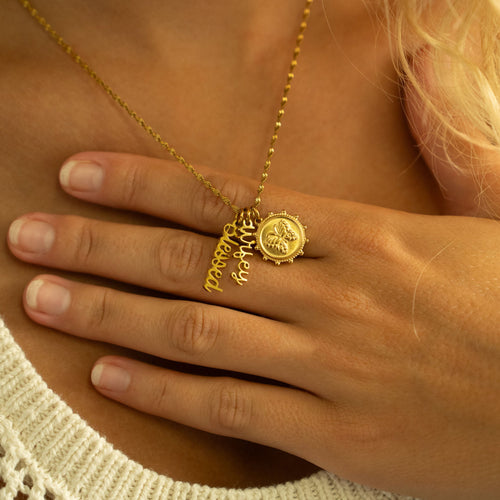 18K Gold Charm Blessed Pendant – Hypoallergenic, Waterproof Stainless Steel Jewelry