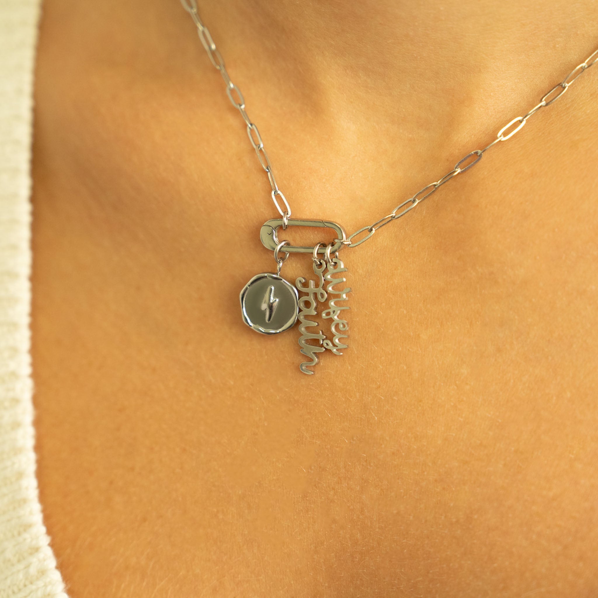 Gold Lightning Pendant - 18K Gold Charm | Hypoallergenic Stainless Steel Jewelry