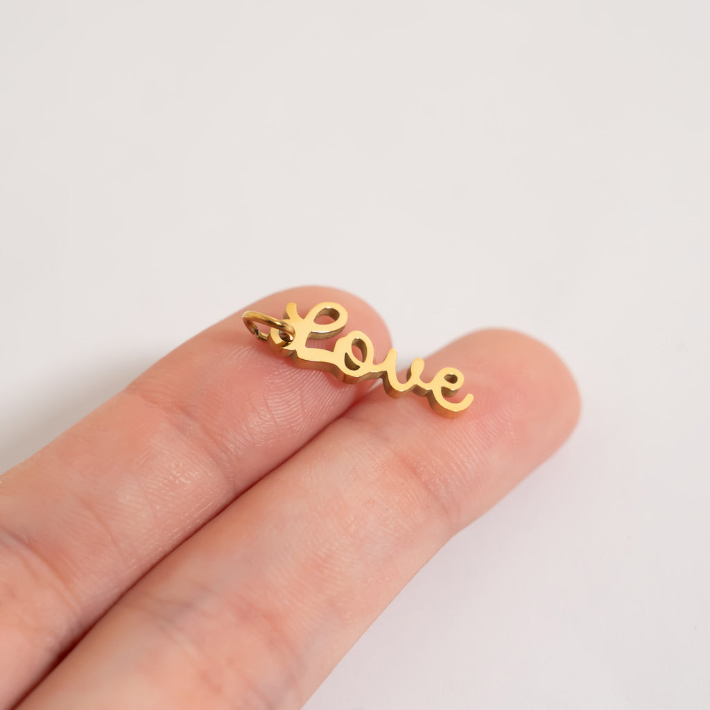Gold Love Charm – 18K Gold Pendant | Hypoallergenic Stainless Steel Jewelry Gift