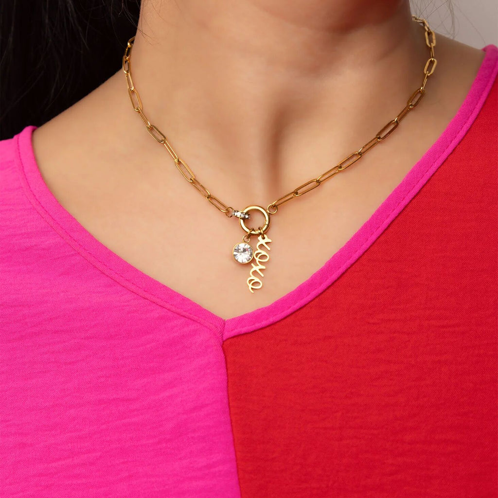 18K Gold Charm - XOXO Bracelet Pendant | Hypoallergenic Stainless Steel Jewelry