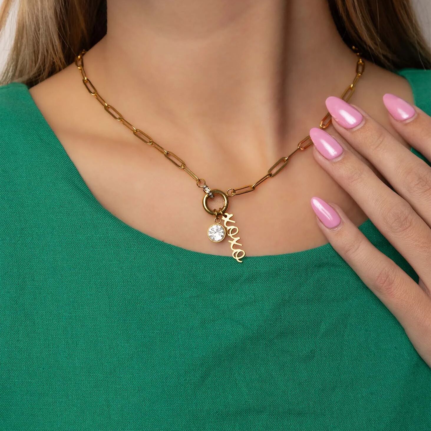 18K Gold Charm - XOXO Bracelet Pendant | Hypoallergenic Stainless Steel Jewelry