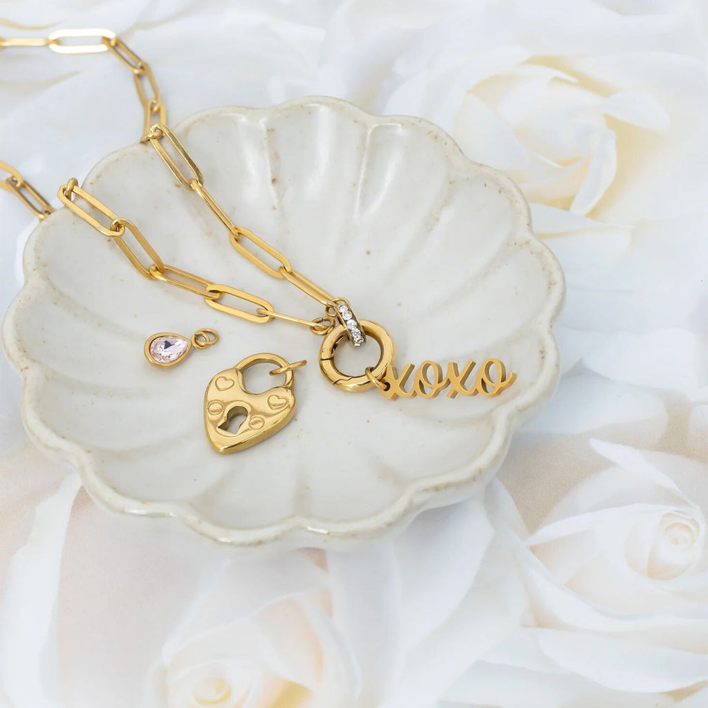 18K Gold Charm - XOXO Bracelet Pendant | Hypoallergenic Stainless Steel Jewelry