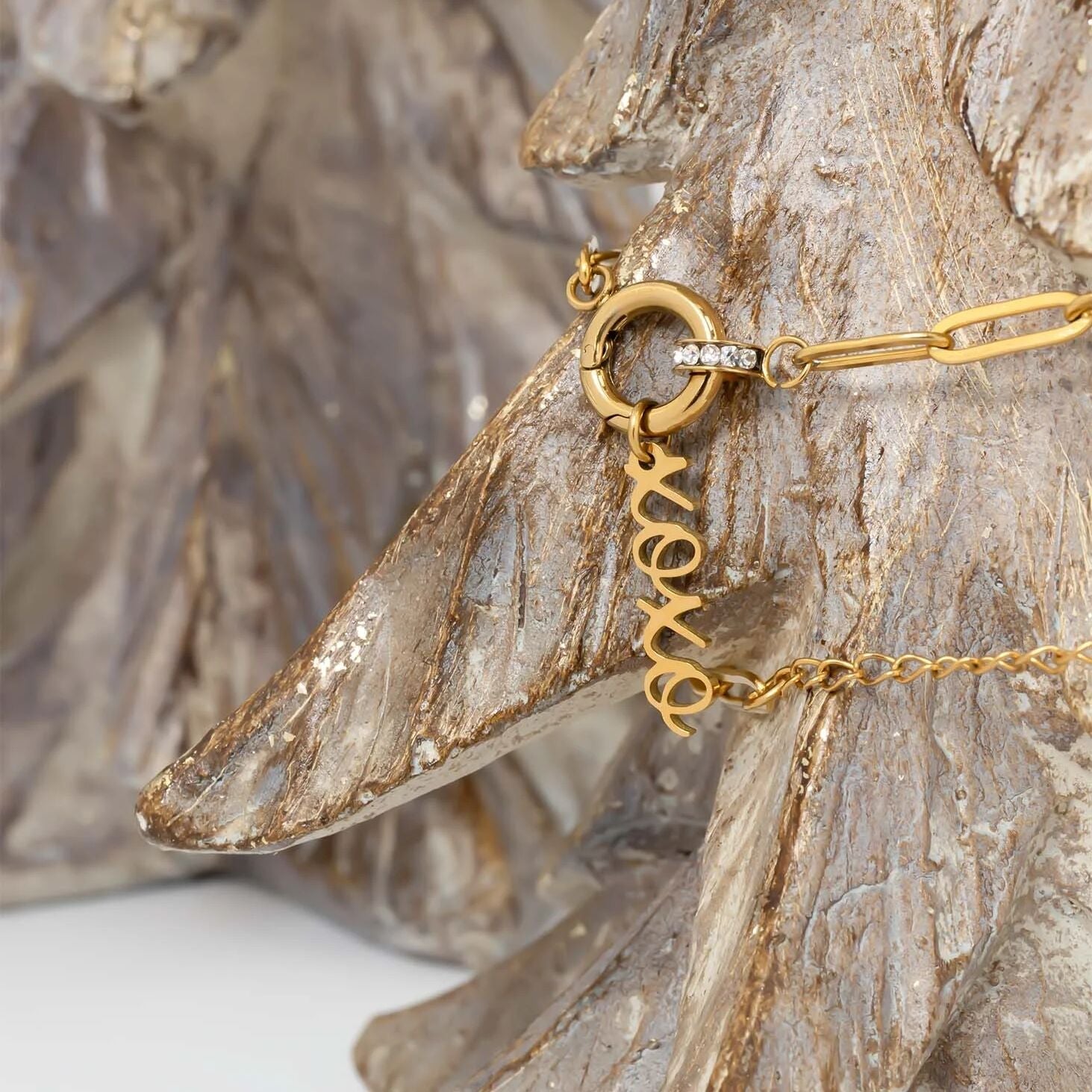 18K Gold Charm - XOXO Bracelet Pendant | Hypoallergenic Stainless Steel Jewelry