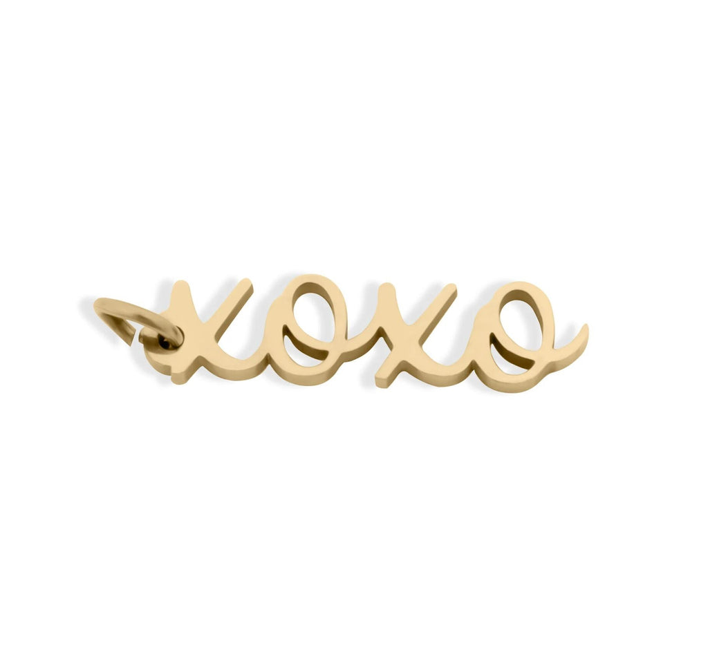 18K Gold Charm - XOXO Bracelet Pendant | Hypoallergenic Stainless Steel Jewelry