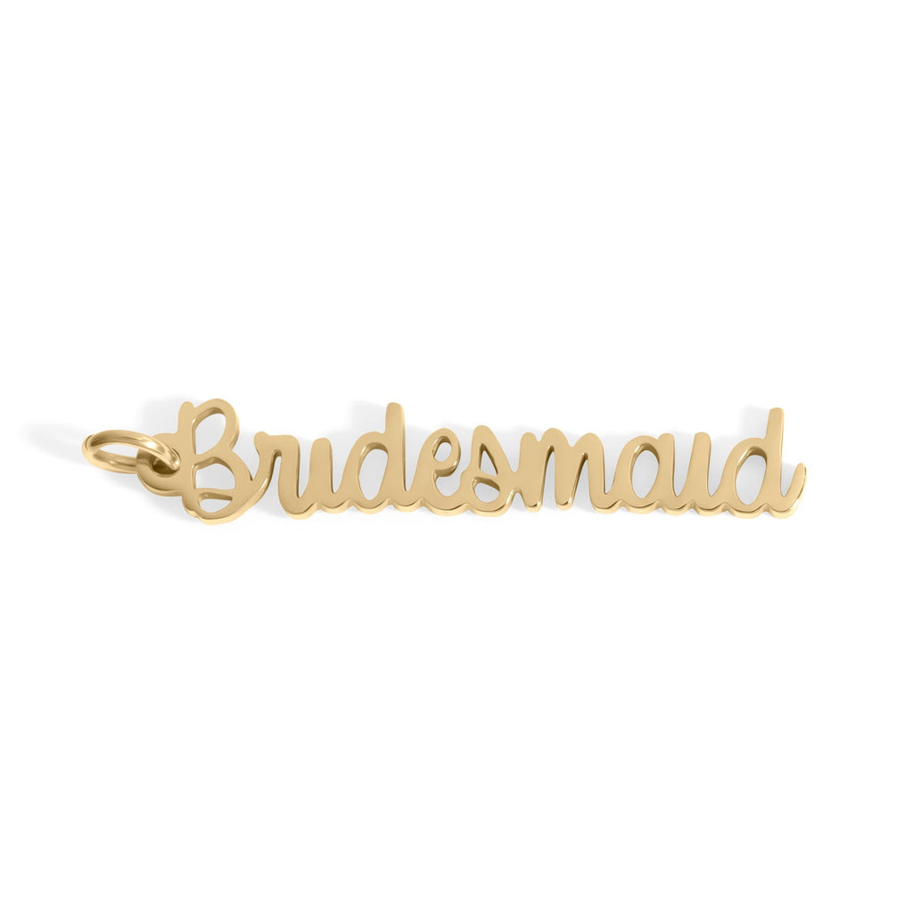 Gold Bridesmaid Charm – 18K PVD Gold Stainless Steel Pendant | Hypoallergenic Gift