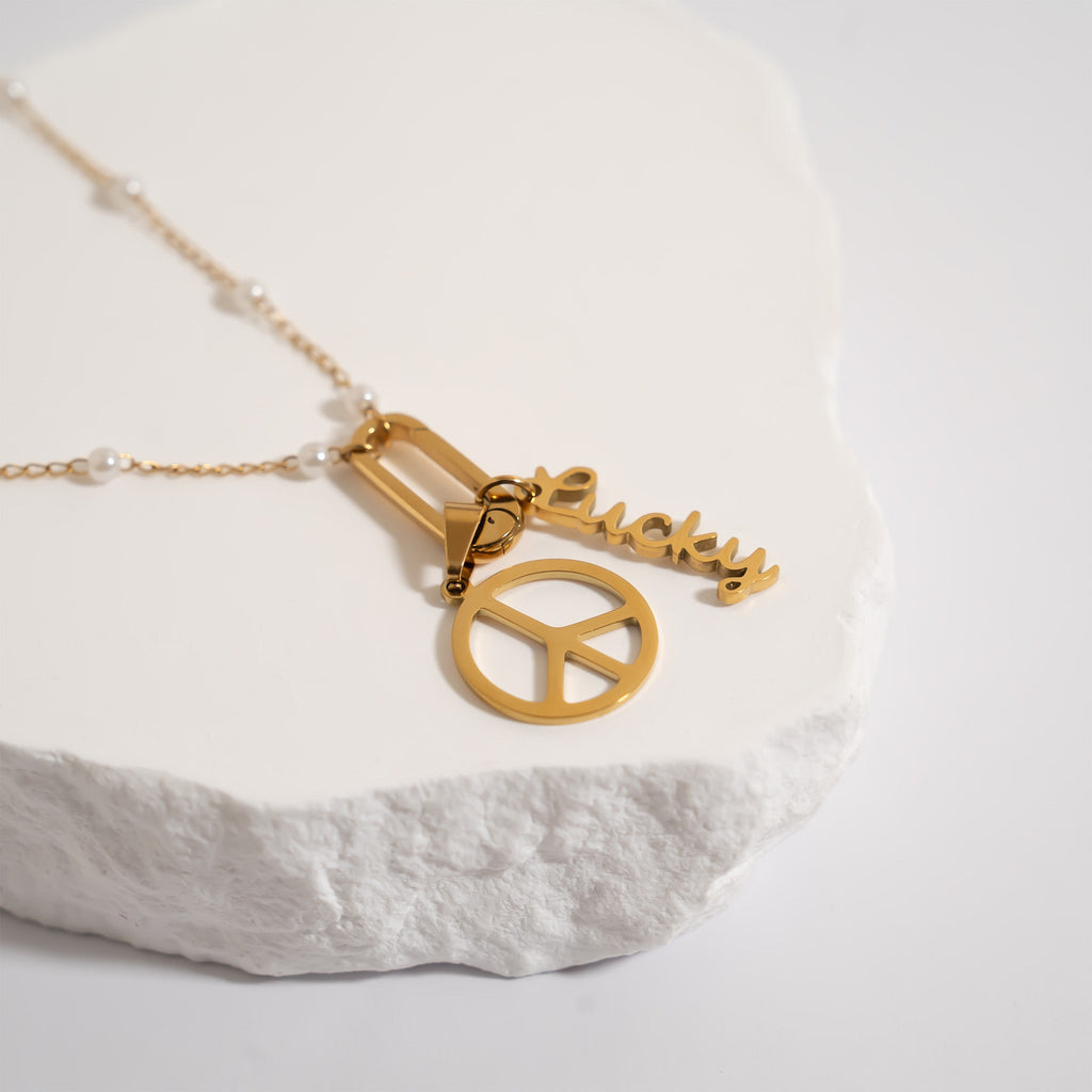 18K Gold Charm - Durable Stainless Steel Lucky Pendant 22mm Gift