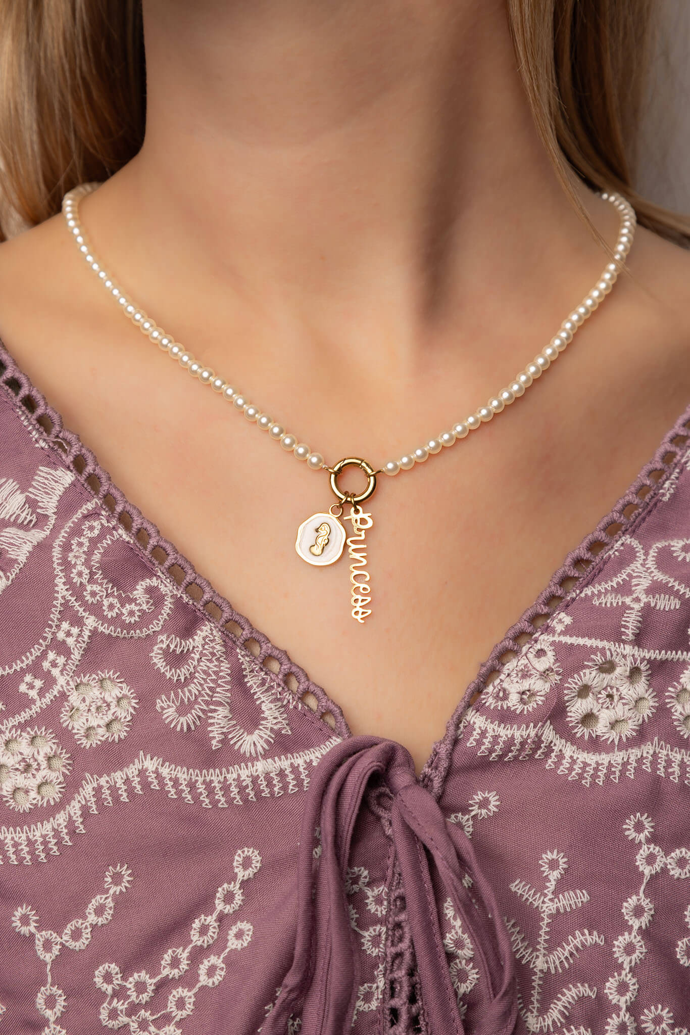 18K Gold Princess Charm – Waterproof Stainless Steel Pendant for Everyday Wear