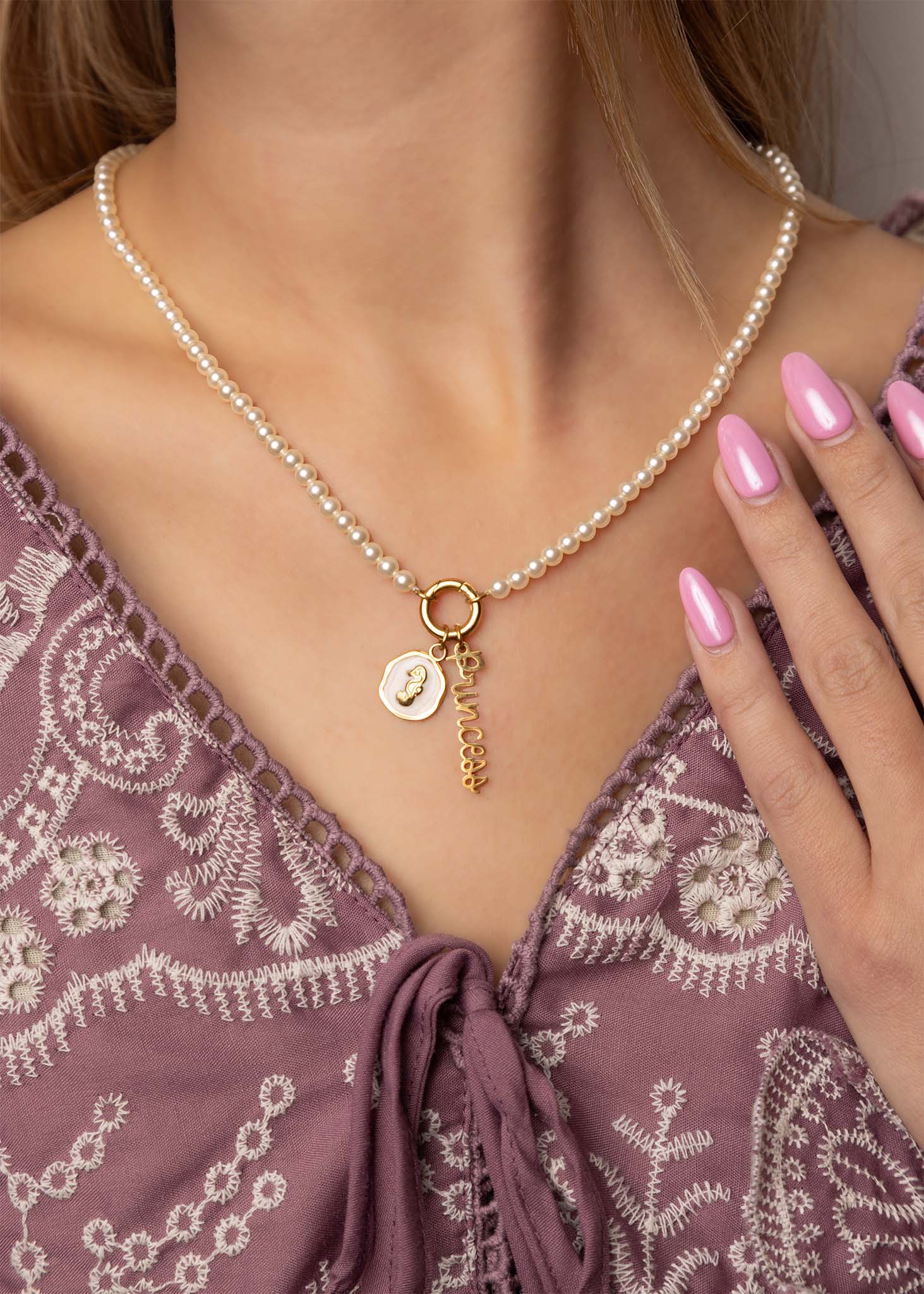 18K Gold Princess Charm – Waterproof Stainless Steel Pendant for Everyday Wear