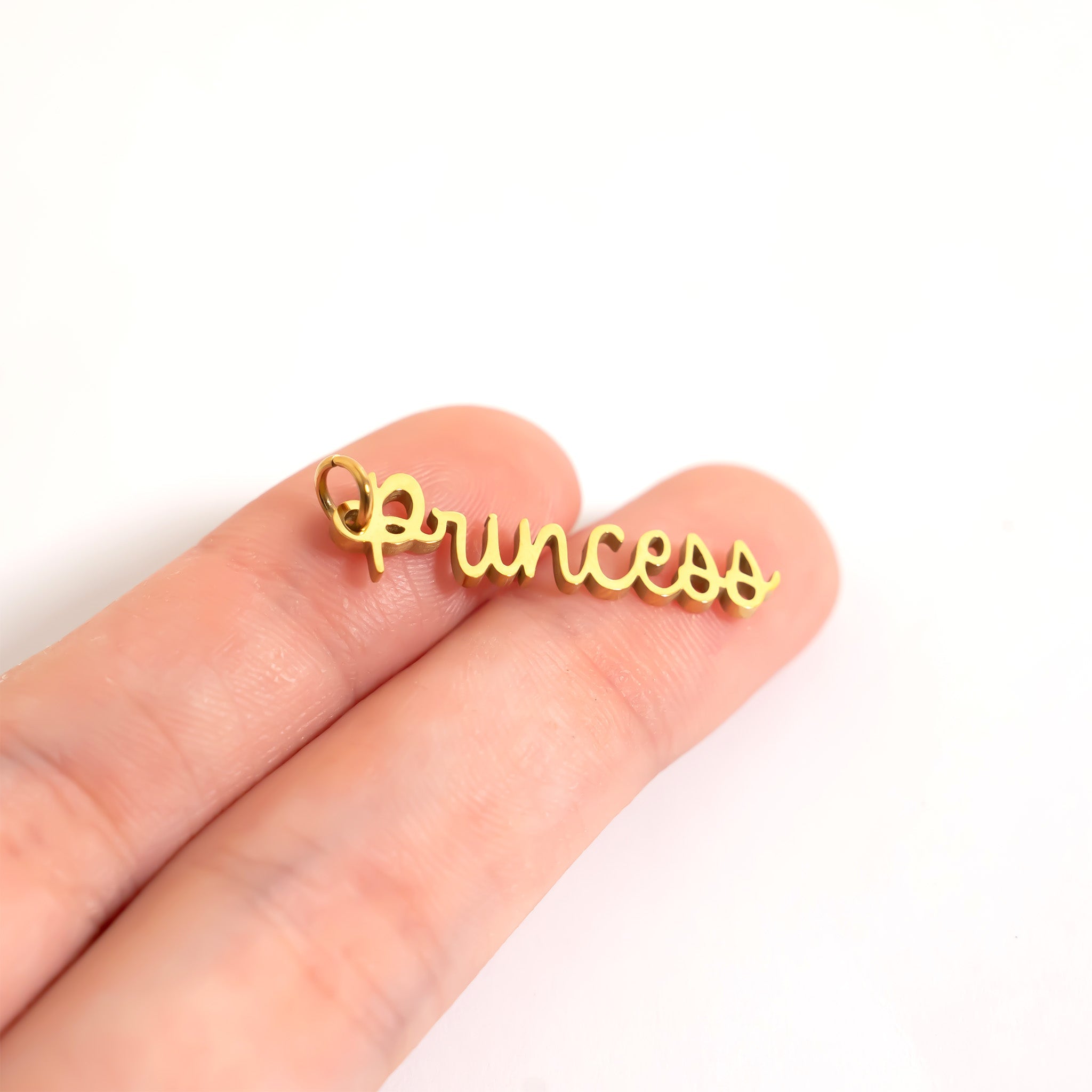 18K Gold Princess Charm – Waterproof Stainless Steel Pendant for Everyday Wear