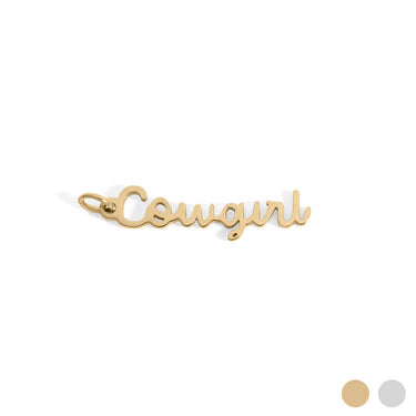 18K Gold Stainless Steel Cowgirl Charm