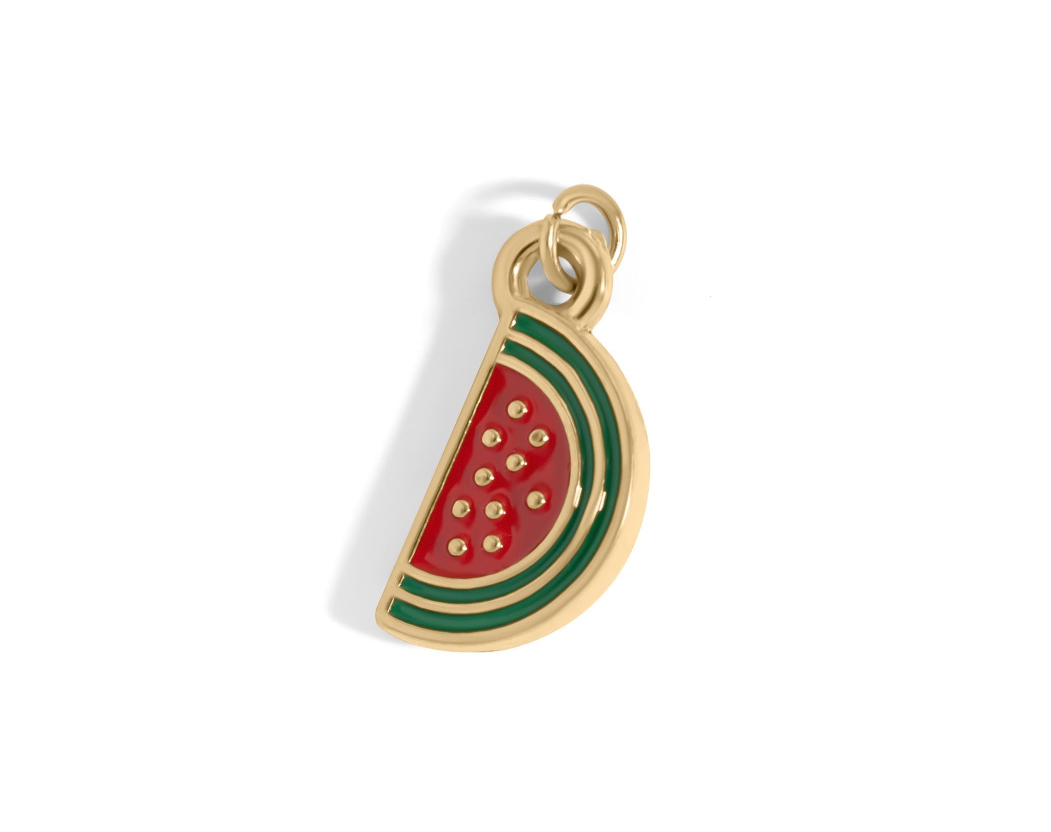 Gold Watermelon Charm – 18K Gold Jewelry | Red Enamel Stainless Steel Pendant