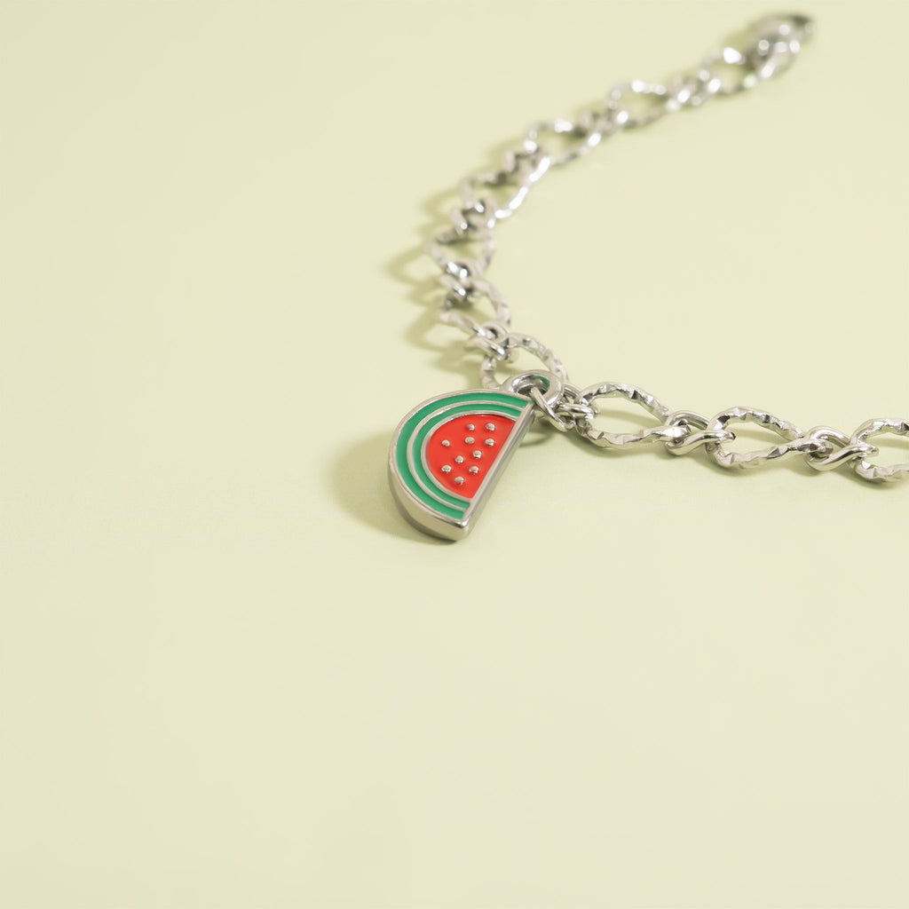 Gold Watermelon Charm – 18K Gold Jewelry | Red Enamel Stainless Steel Pendant