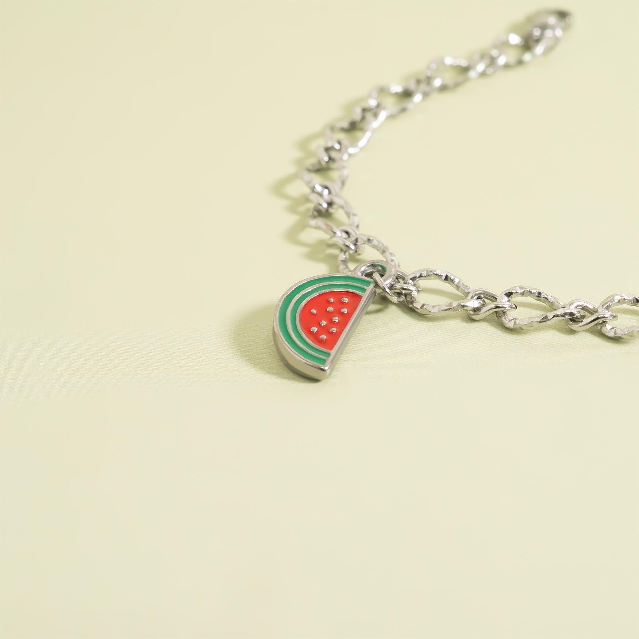Gold Watermelon Charm – 18K Gold Jewelry | Red Enamel Stainless Steel Pendant