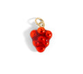 18K Gold Raspberry Charm – Hypoallergenic Stainless Steel Red Enamel Pendant