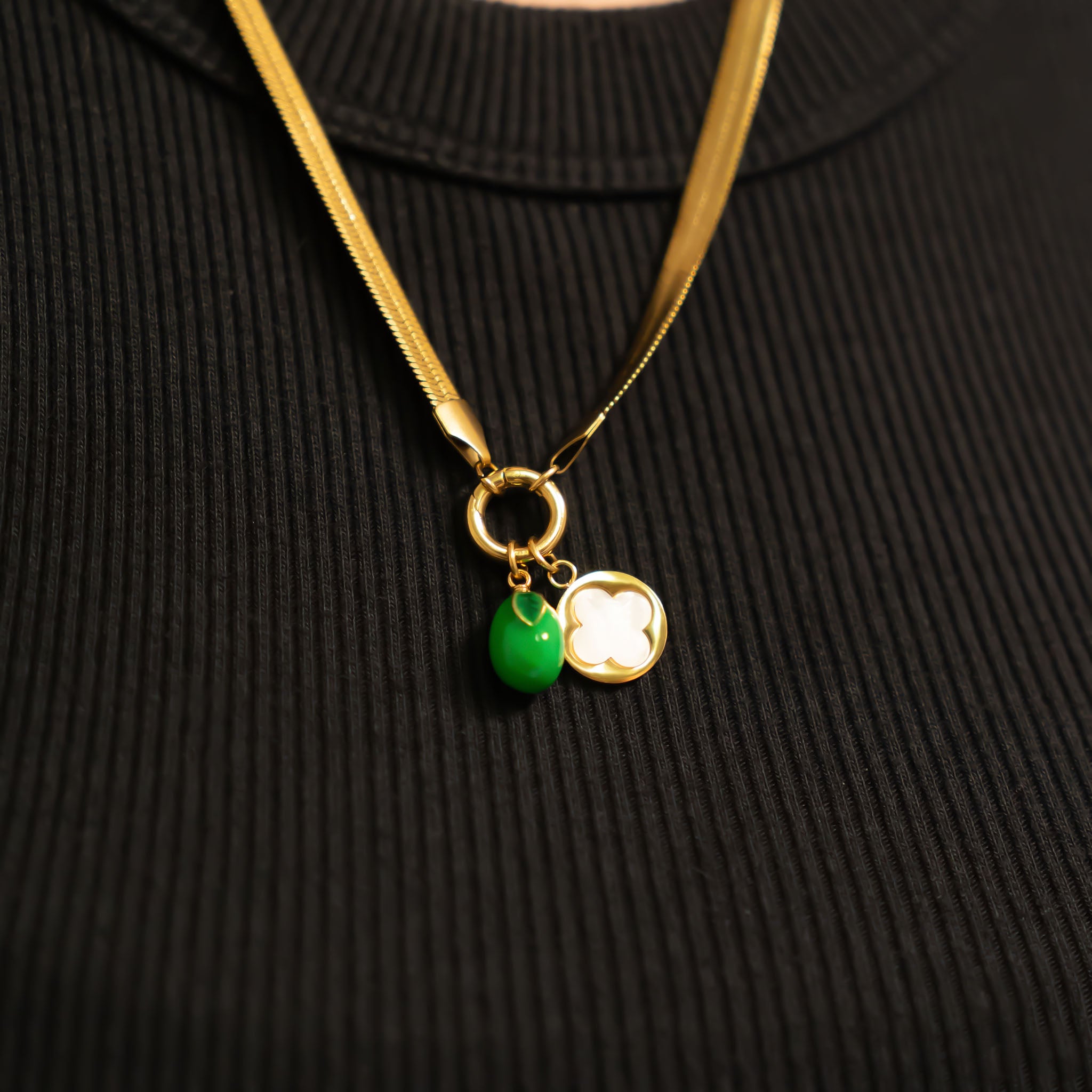 18K Gold Lime Charm – Stainless Steel Charm | Hypoallergenic Scratch Resistant Pendant