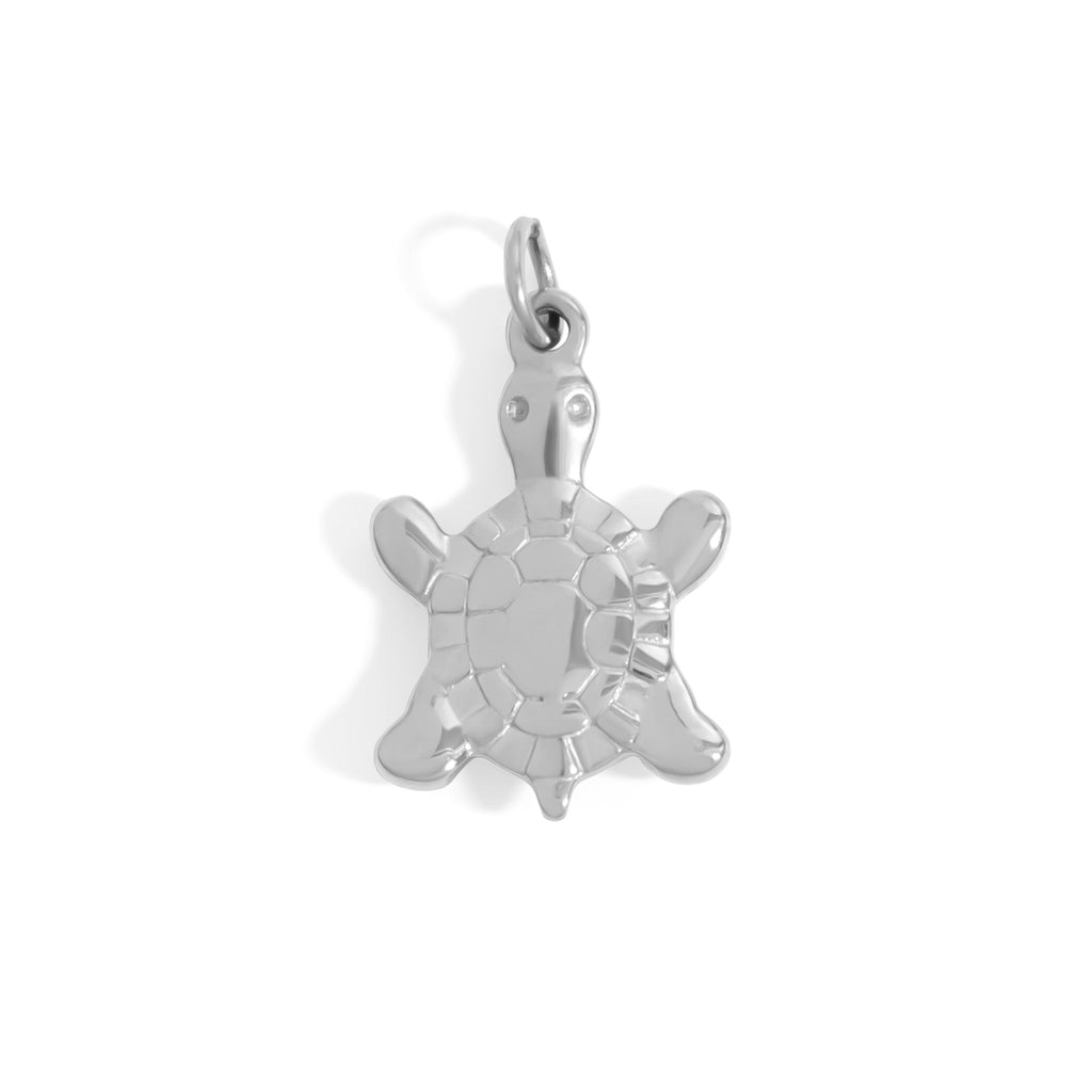 Turtle Charm 18K Gold PVD Stainless Steel – Mother of Pearl Coastal Pendant