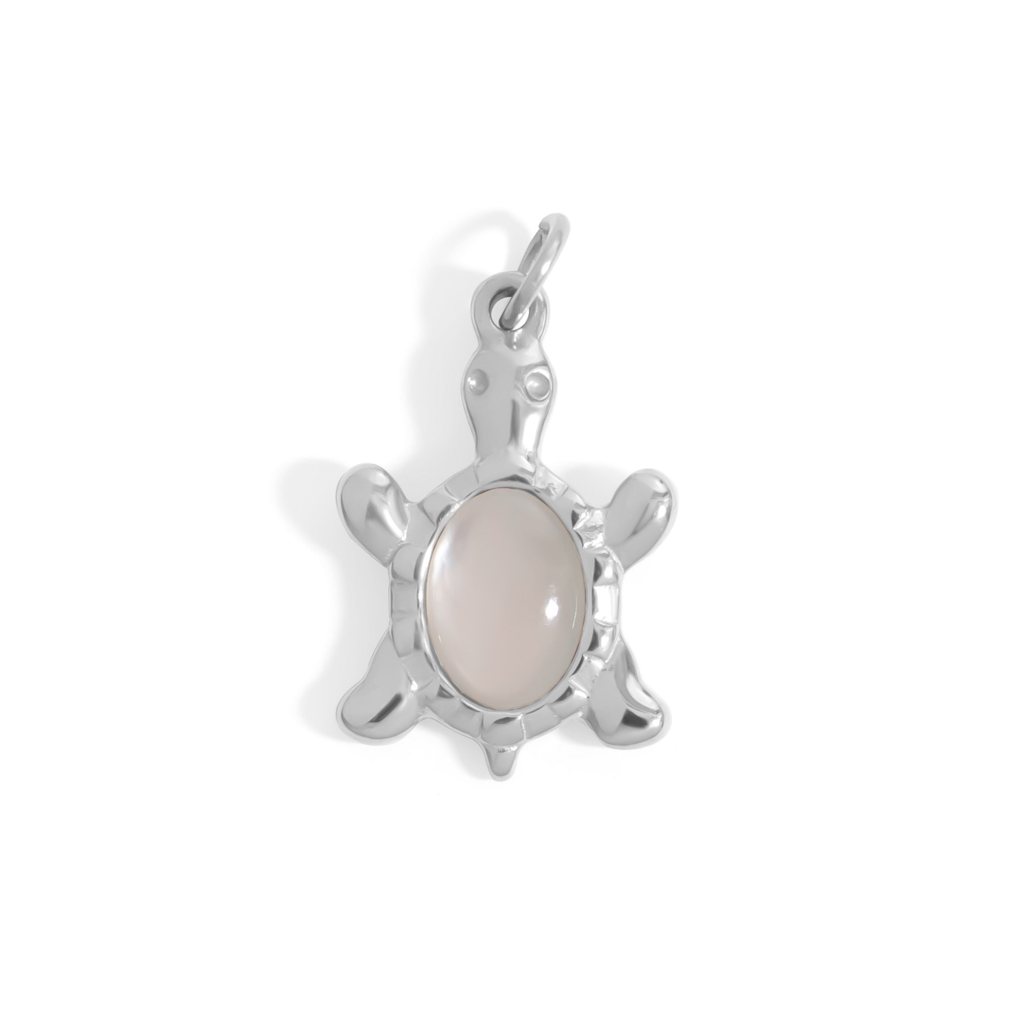 Turtle Charm 18K Gold PVD Stainless Steel – Mother of Pearl Coastal Pendant