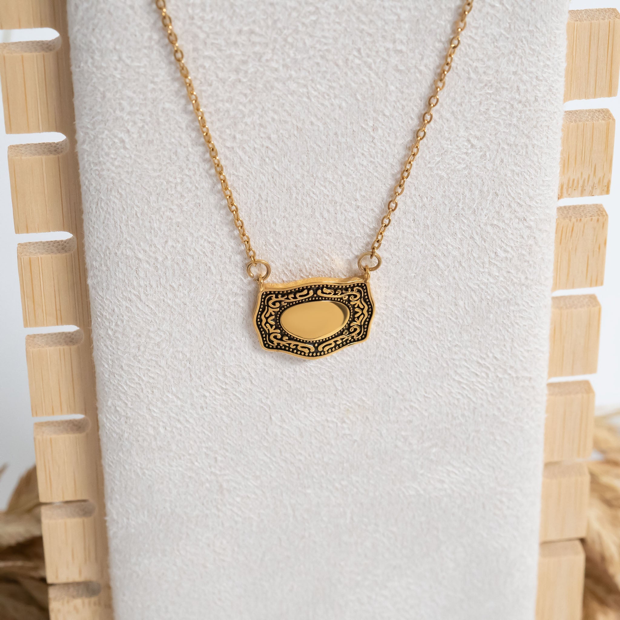 Gold Belt Buckle Charm – 18K Gold Stainless Steel Hypoallergenic Jewelry Piece