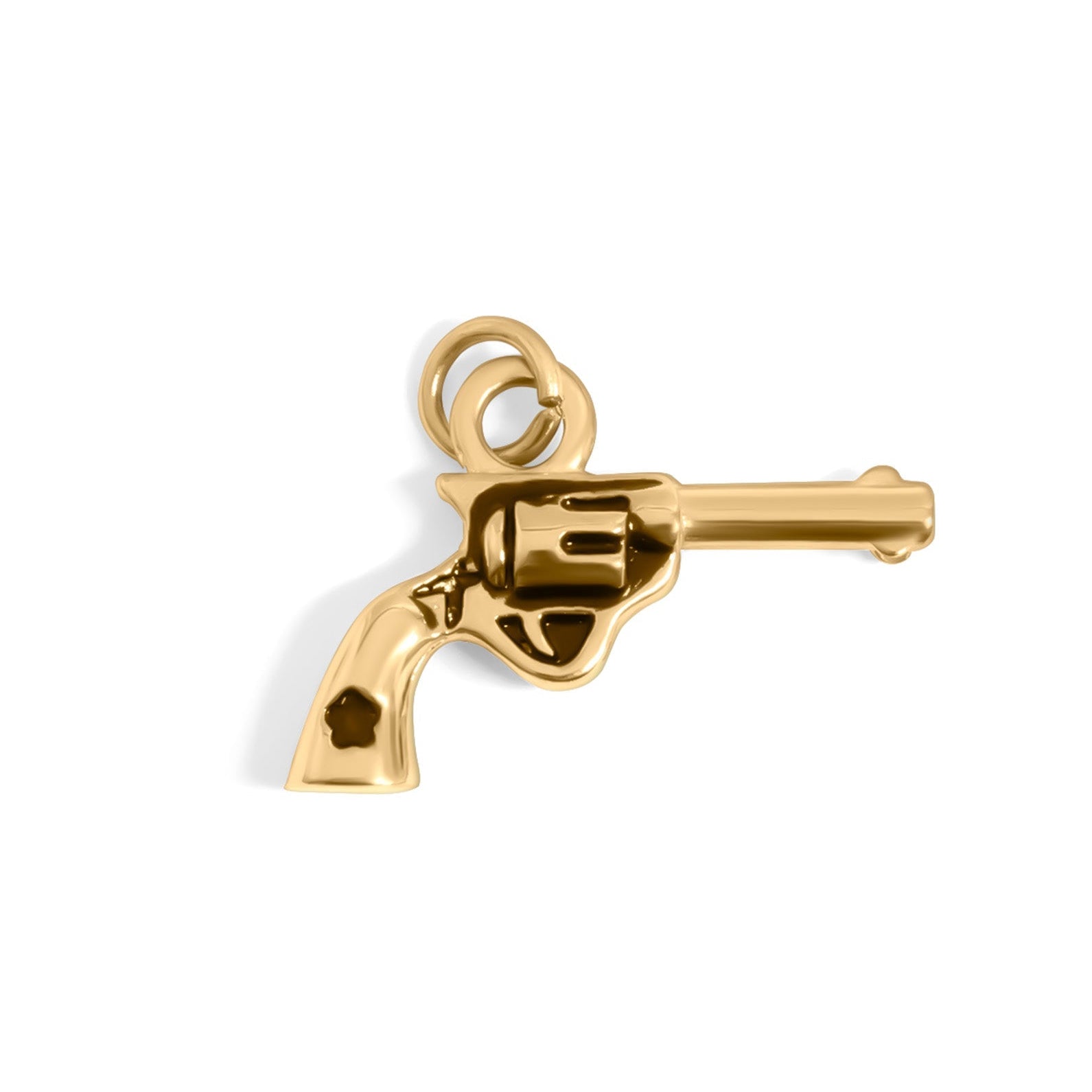 Western Gun Charm – 18K Gold Stainless Steel Bracelet Charm | Waterproof, Hypoallergenic
