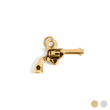 18K Gold PVD Stainless Steel Western Gun Charm