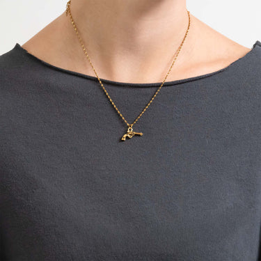 18K Gold PVD Stainless Steel Western Gun Charm