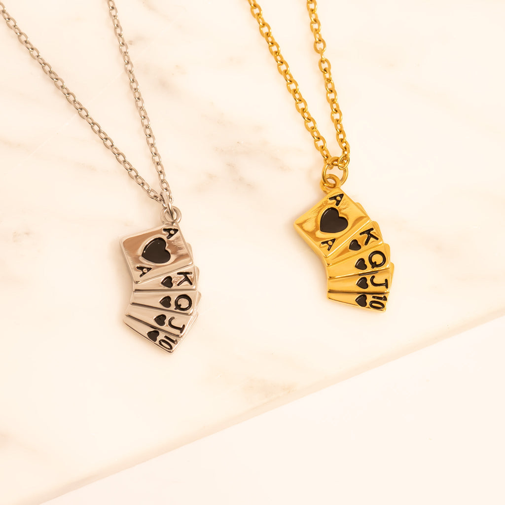 Playing Cards Charm – 18K Gold PVD Stainless Steel Hypoallergenic Jewelry