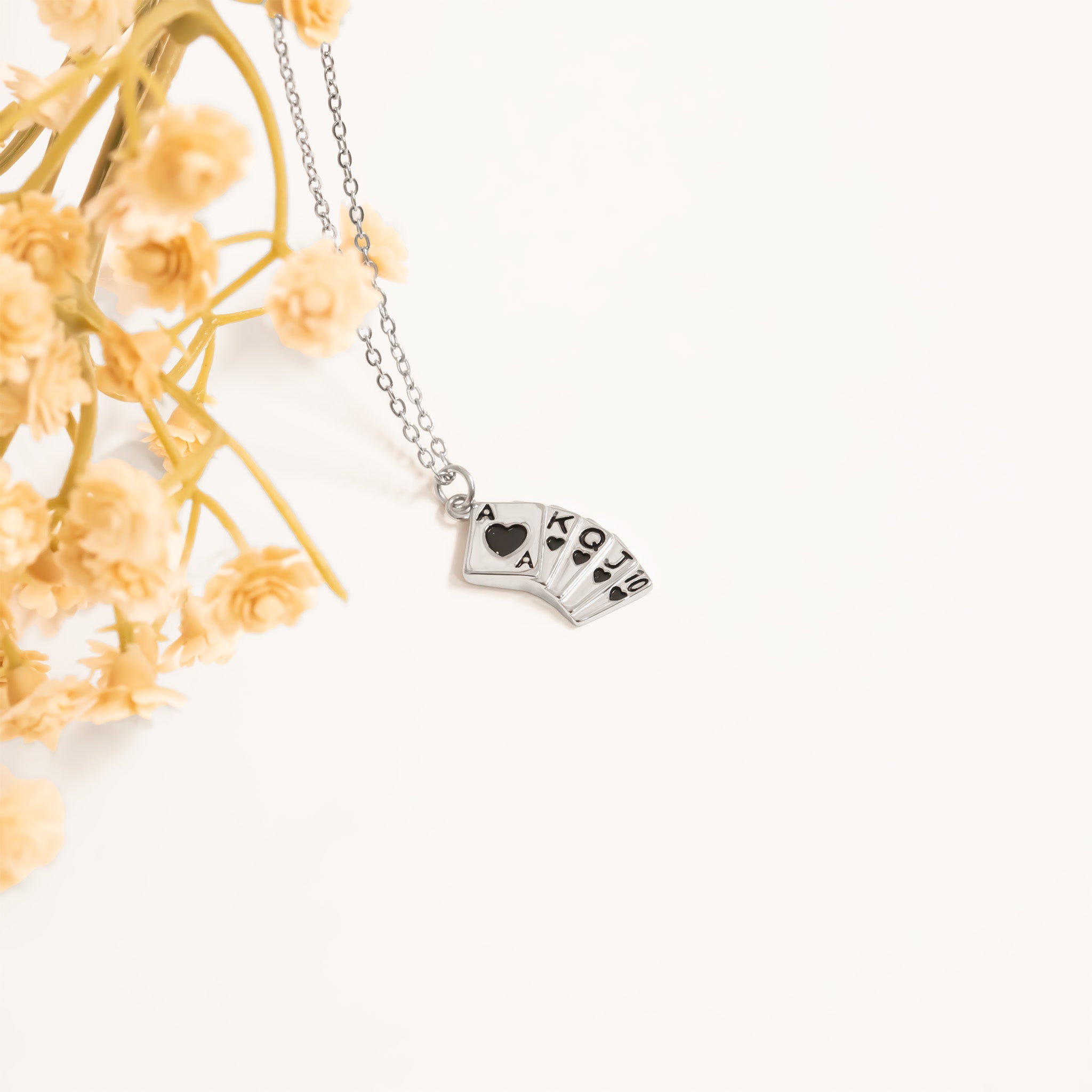Playing Cards Charm – 18K Gold PVD Stainless Steel Hypoallergenic Jewelry