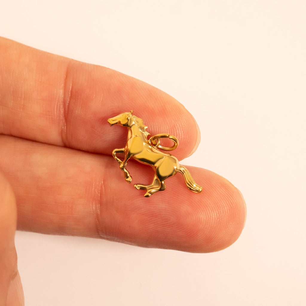 18K Gold Horse Charm – Durable Stainless Steel Charm with Gold PVD Coating