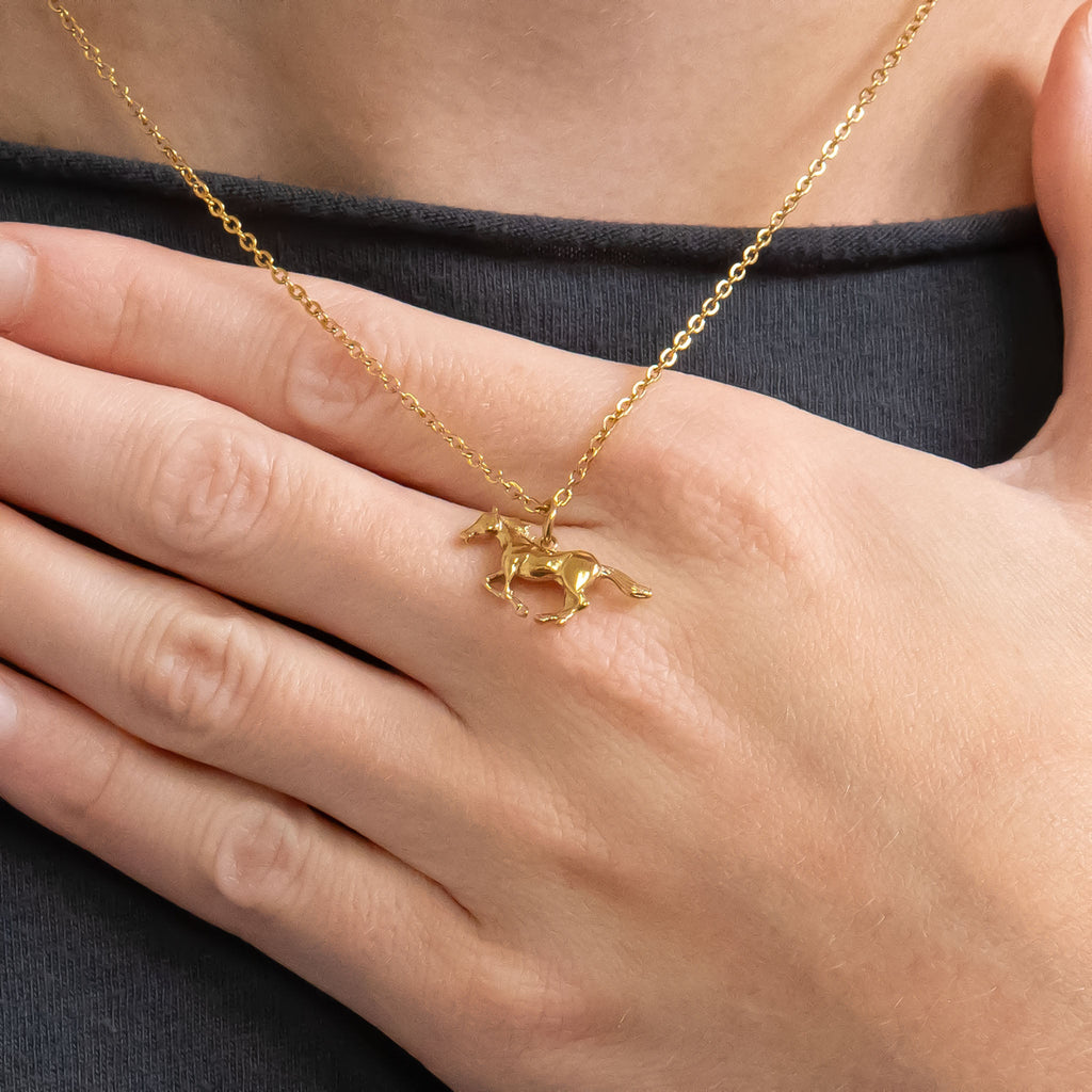 18K Gold Horse Charm – Durable Stainless Steel Charm with Gold PVD Coating