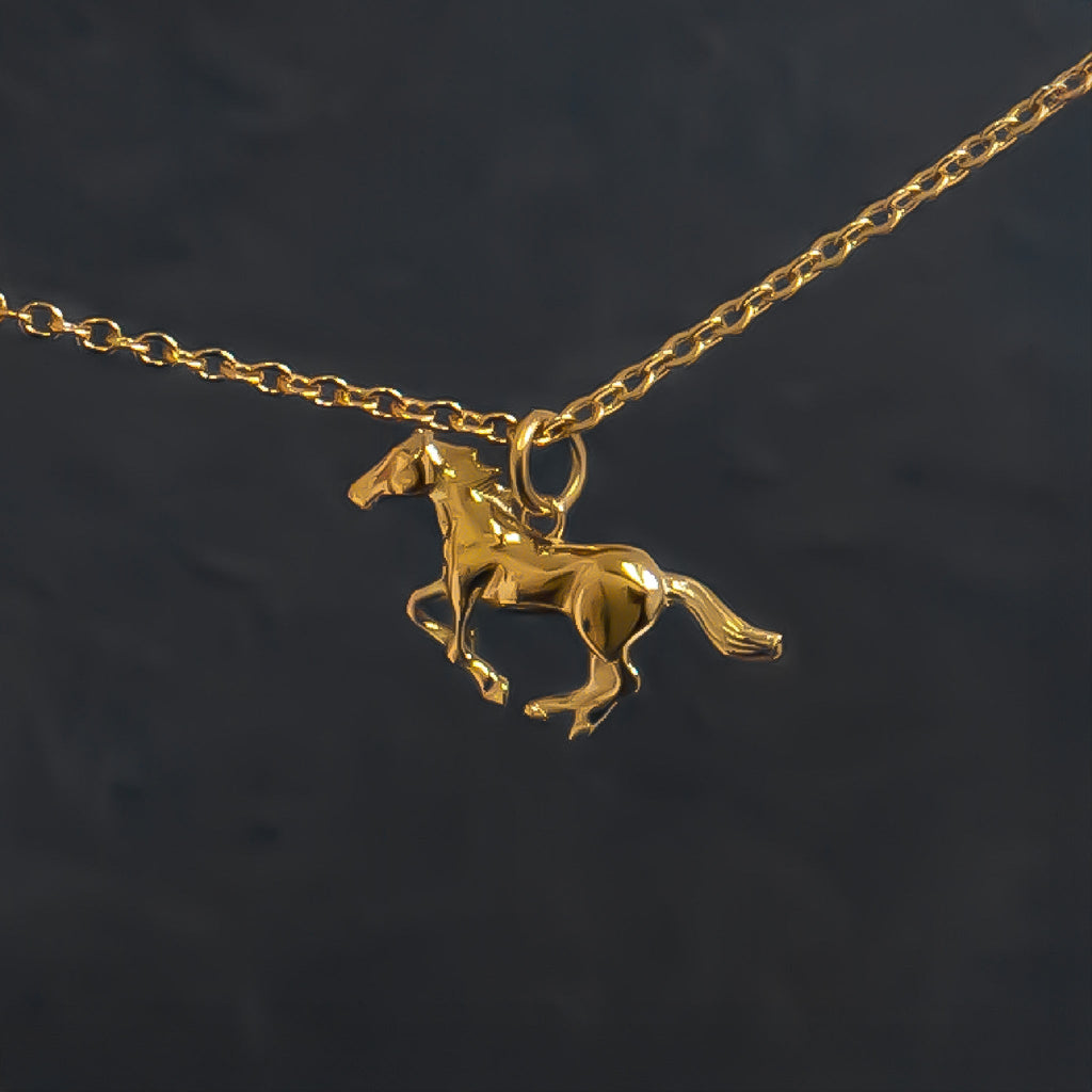 18K Gold Horse Charm – Durable Stainless Steel Charm with Gold PVD Coating