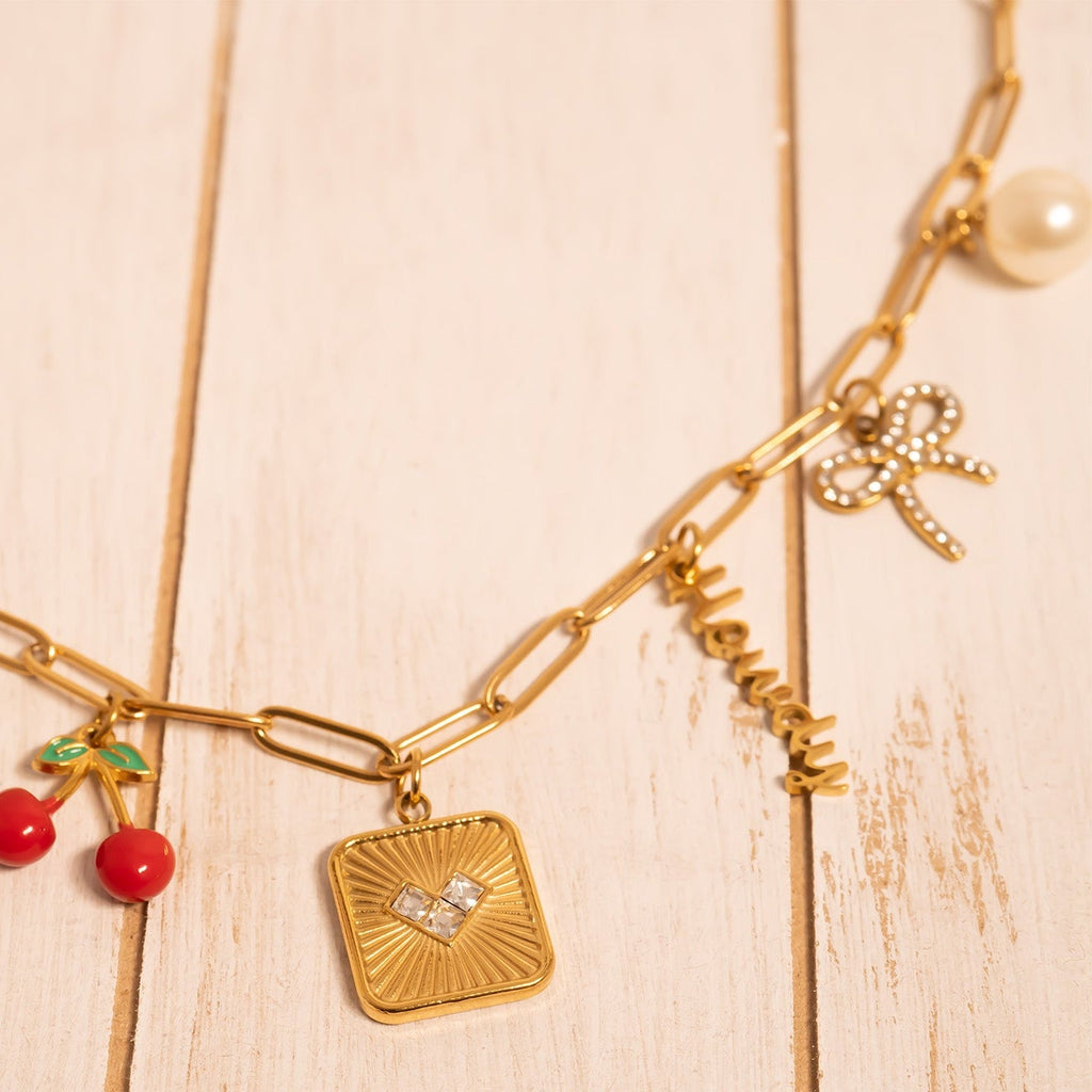 Stainless Steel Bow Charm – Sparkling Rhinestone Bracelet Pendant | Hypoallergenic Jewelry Gift