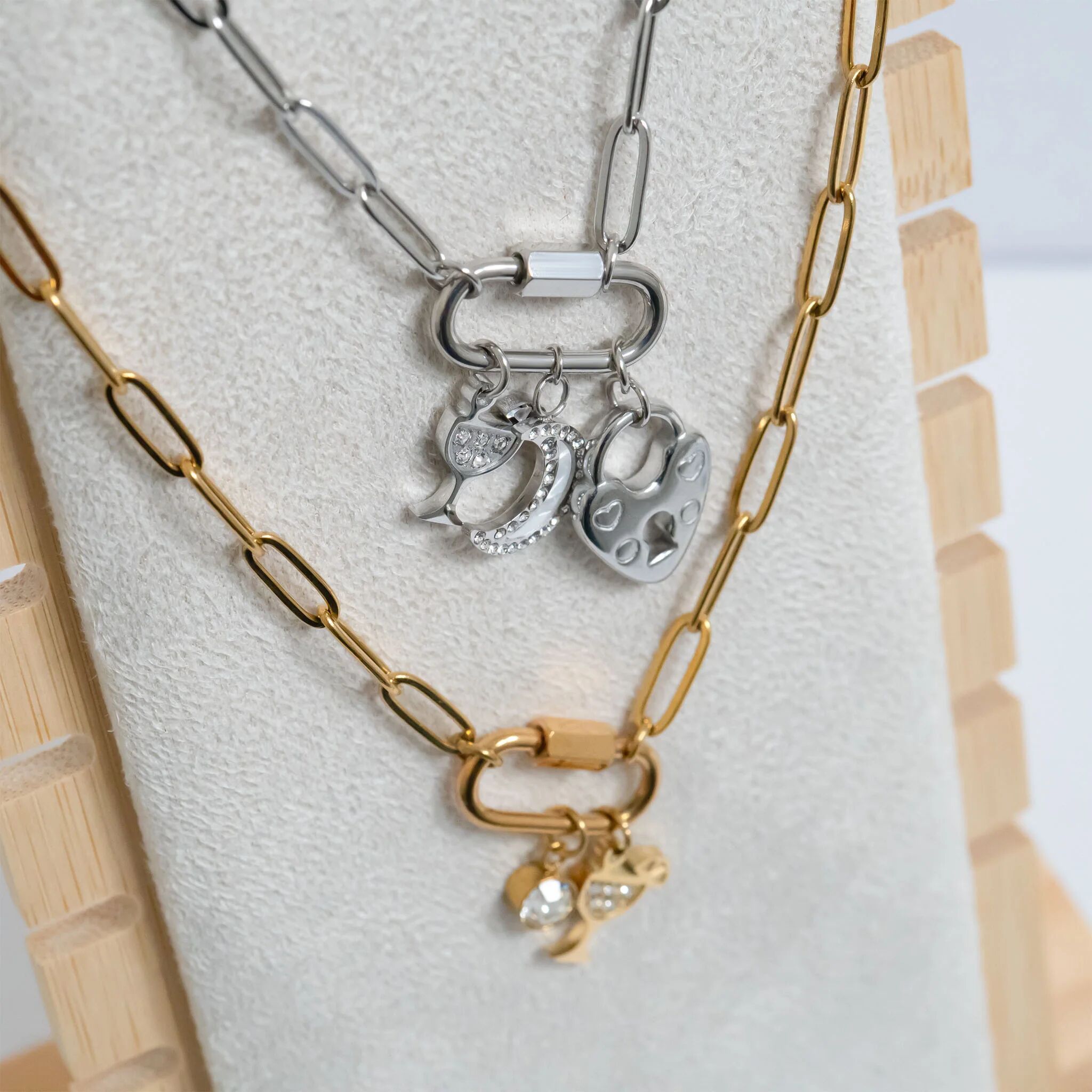 18K Gold Margarita Charm – Sparkling Stainless Steel Cocktail Pendant, Tropical Style