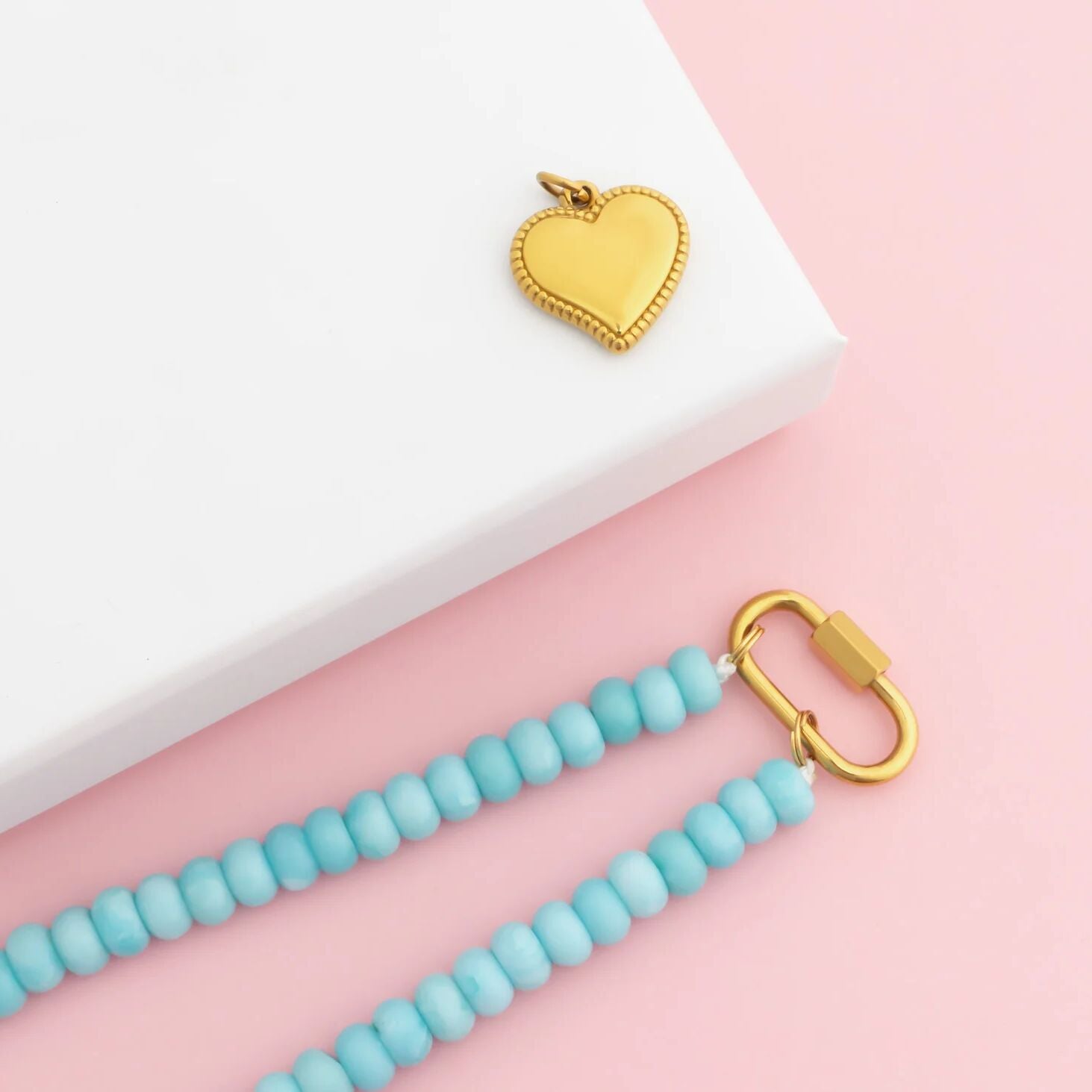 18K Gold Heart Charm – Durable Stainless Steel Pendant | Hypoallergenic Jewelry Gift