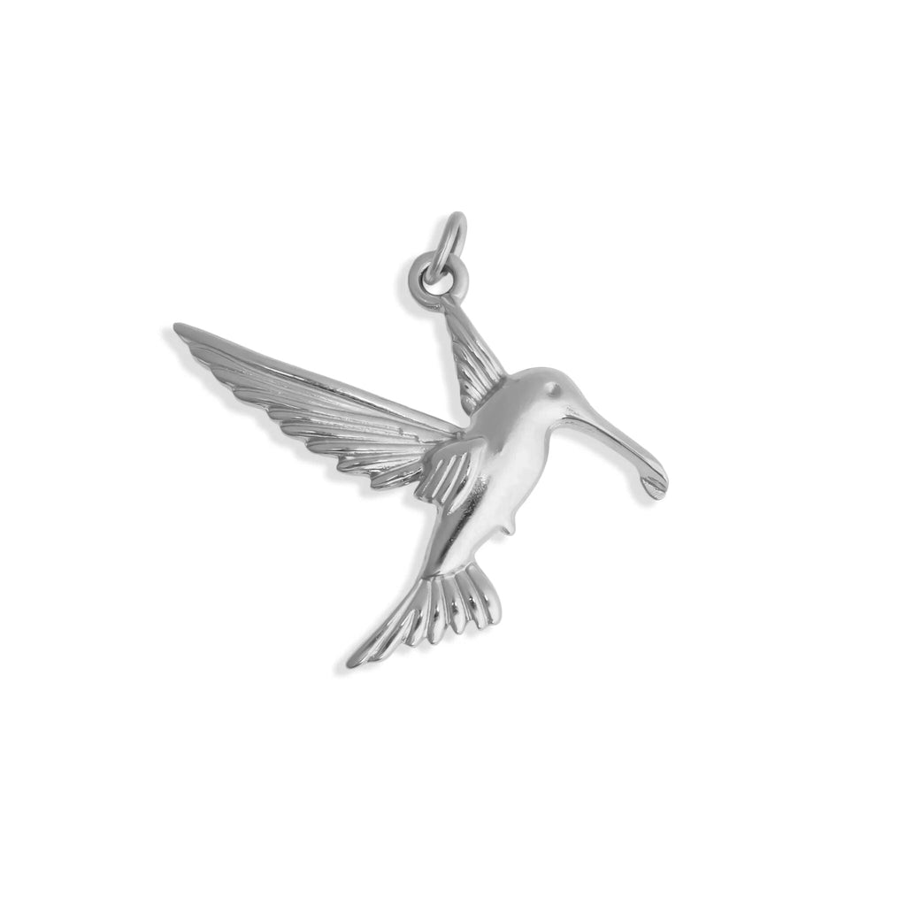 18K Gold Hummingbird Charm – Hypoallergenic Stainless Steel, Scratch Resistant Jewelry
