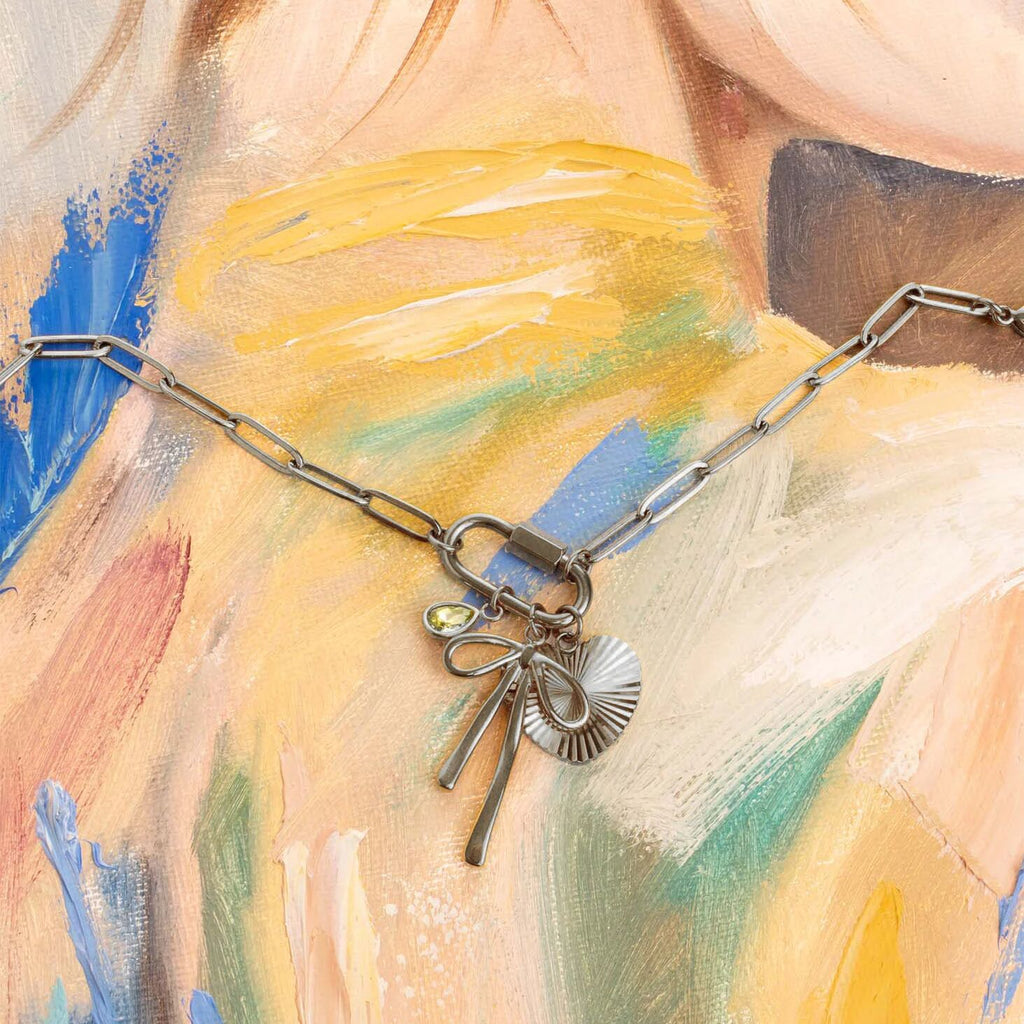 Gold Heart Charm – 18K Gold Jewelry Pendant | Stainless Steel Sunburst Design