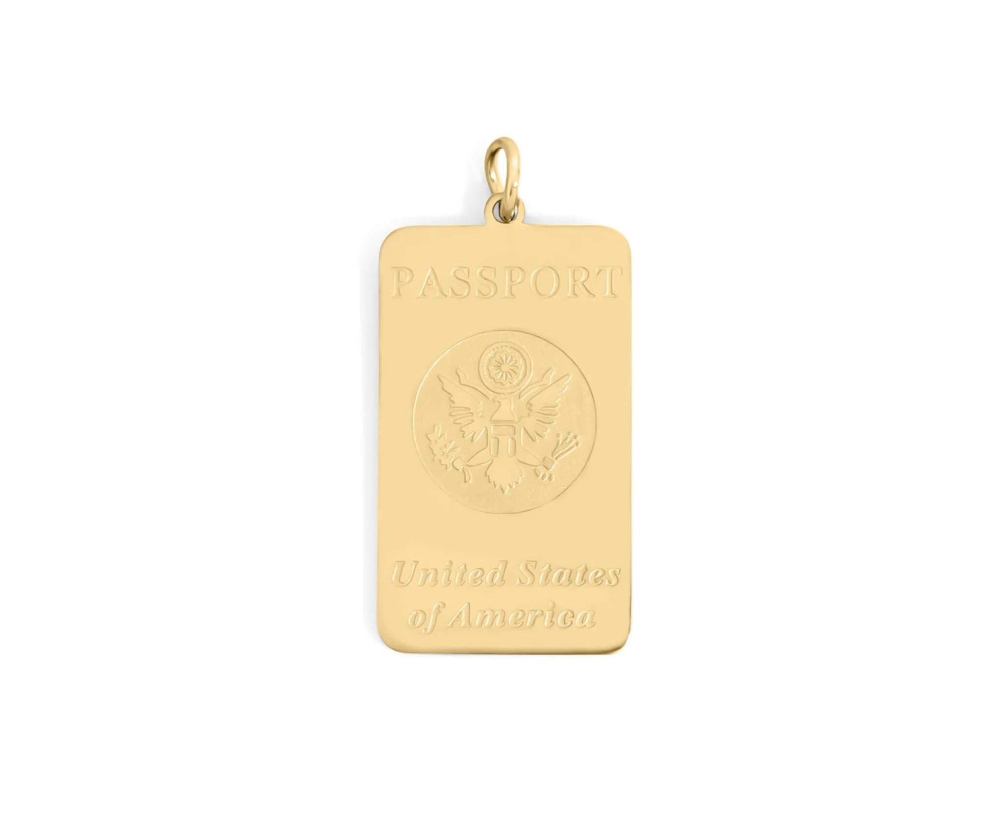 Passport Charm – Gold Plated Stainless Steel Travel Keepsake Pendant