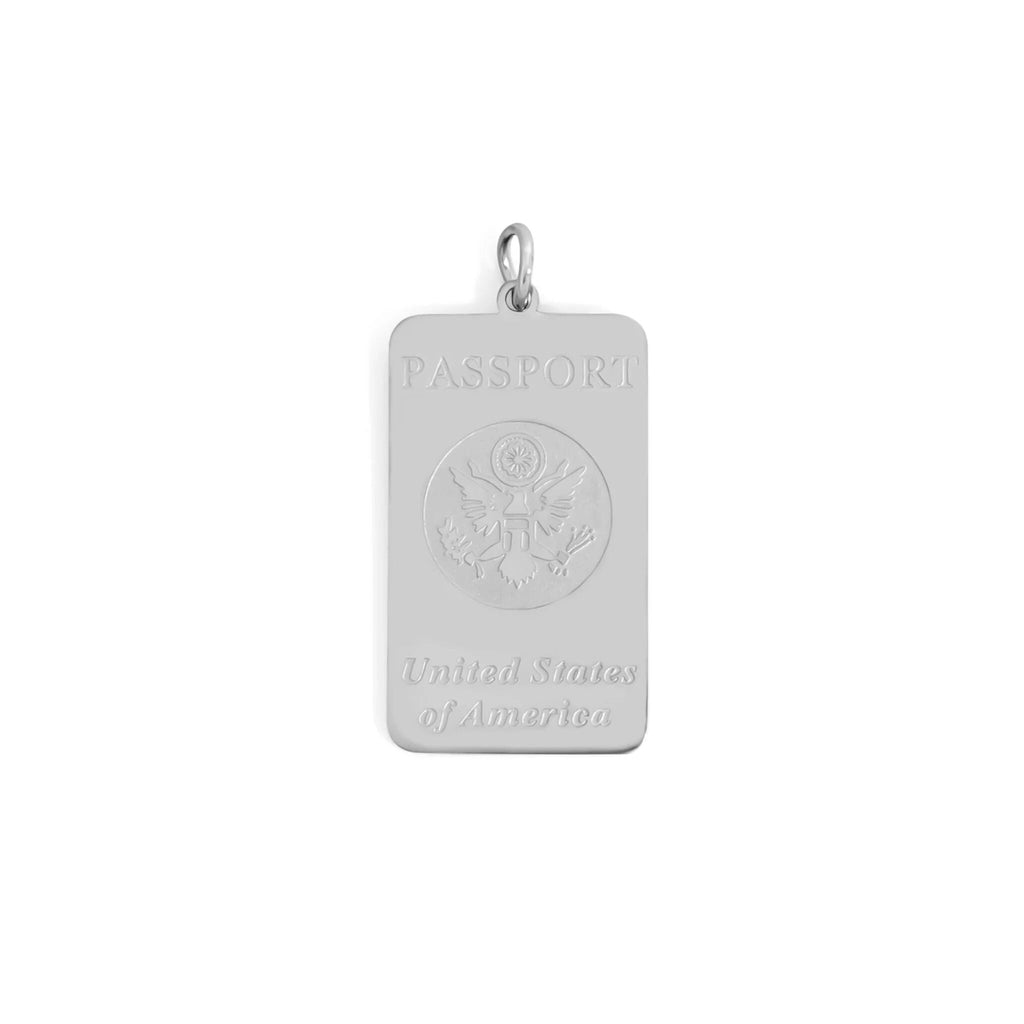 Passport Charm Gold Plated Stainless Steel - Travel Keepsake Pendant 18K