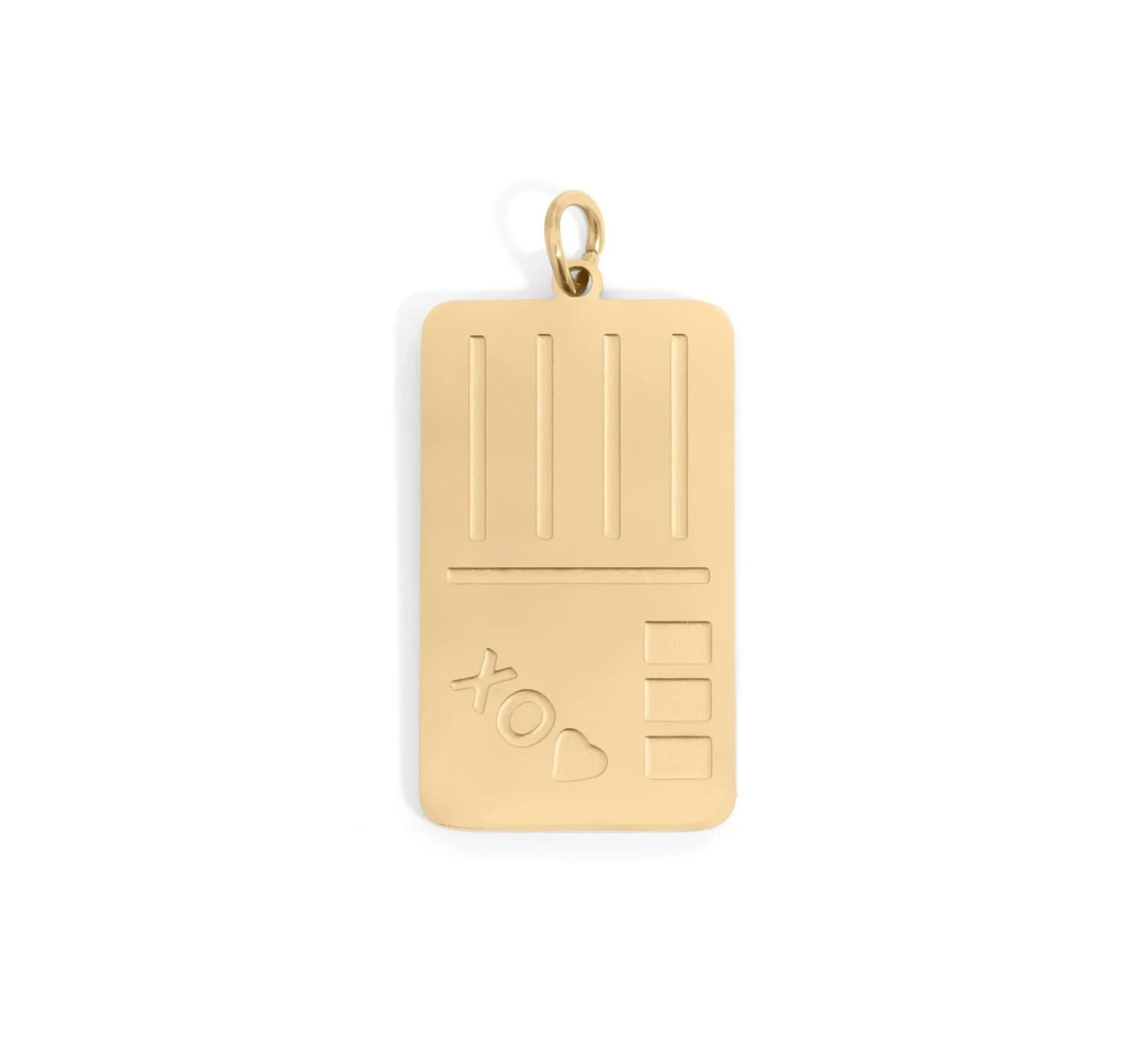 18K Gold Postcard Charm – PVD Coated Stainless Steel Hypoallergenic Jewelry